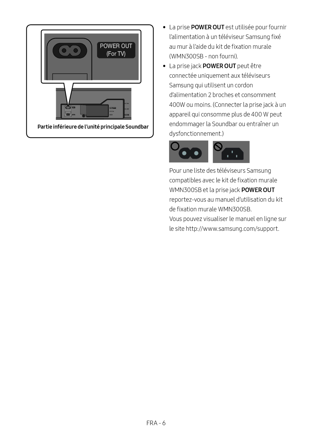 Samsung HW-MS750/XN, HW-MS751/EN, HW-MS750/EN, HW-MS751/XN manual Partie inférieure de l’unité principale Soundbar 