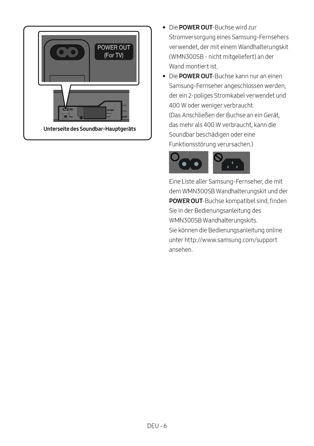 Samsung HW-MS750/EN, HW-MS751/EN, HW-MS751/XN, HW-MS750/XN manual Unterseite des Soundbar-Hauptgeräts 