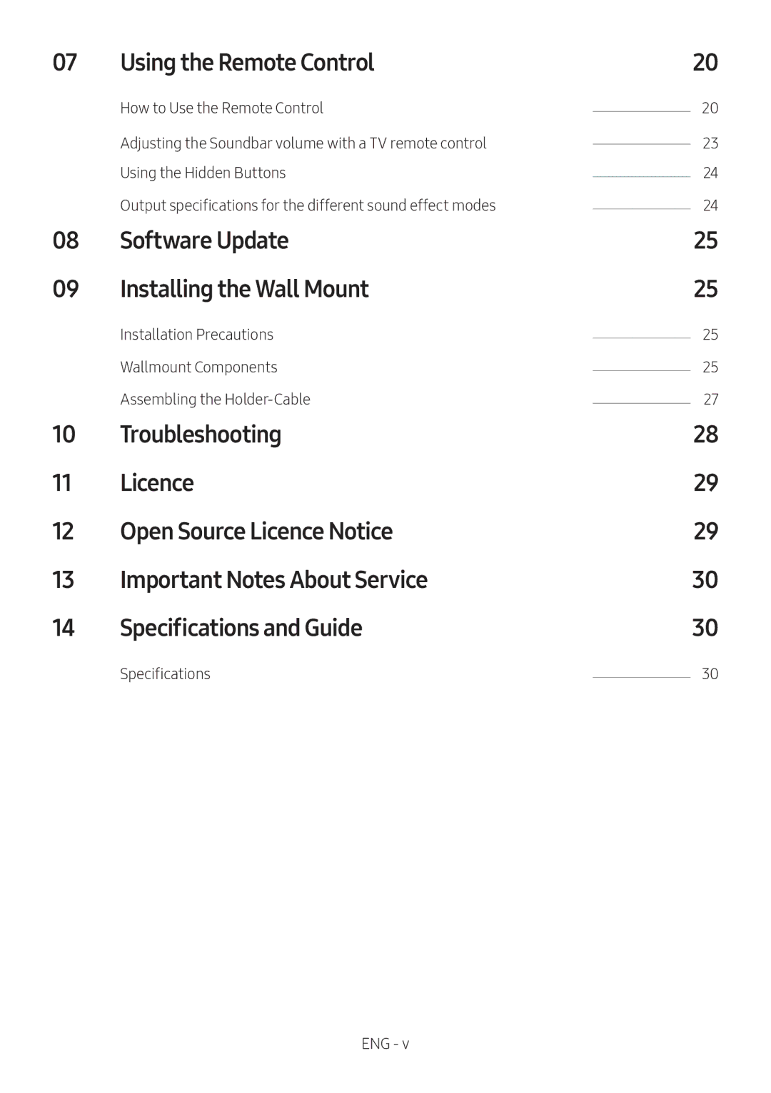 Samsung HW-MS750/EN, HW-MS751/EN manual Using the Remote Control, Software Update Installing the Wall Mount, Specifications 