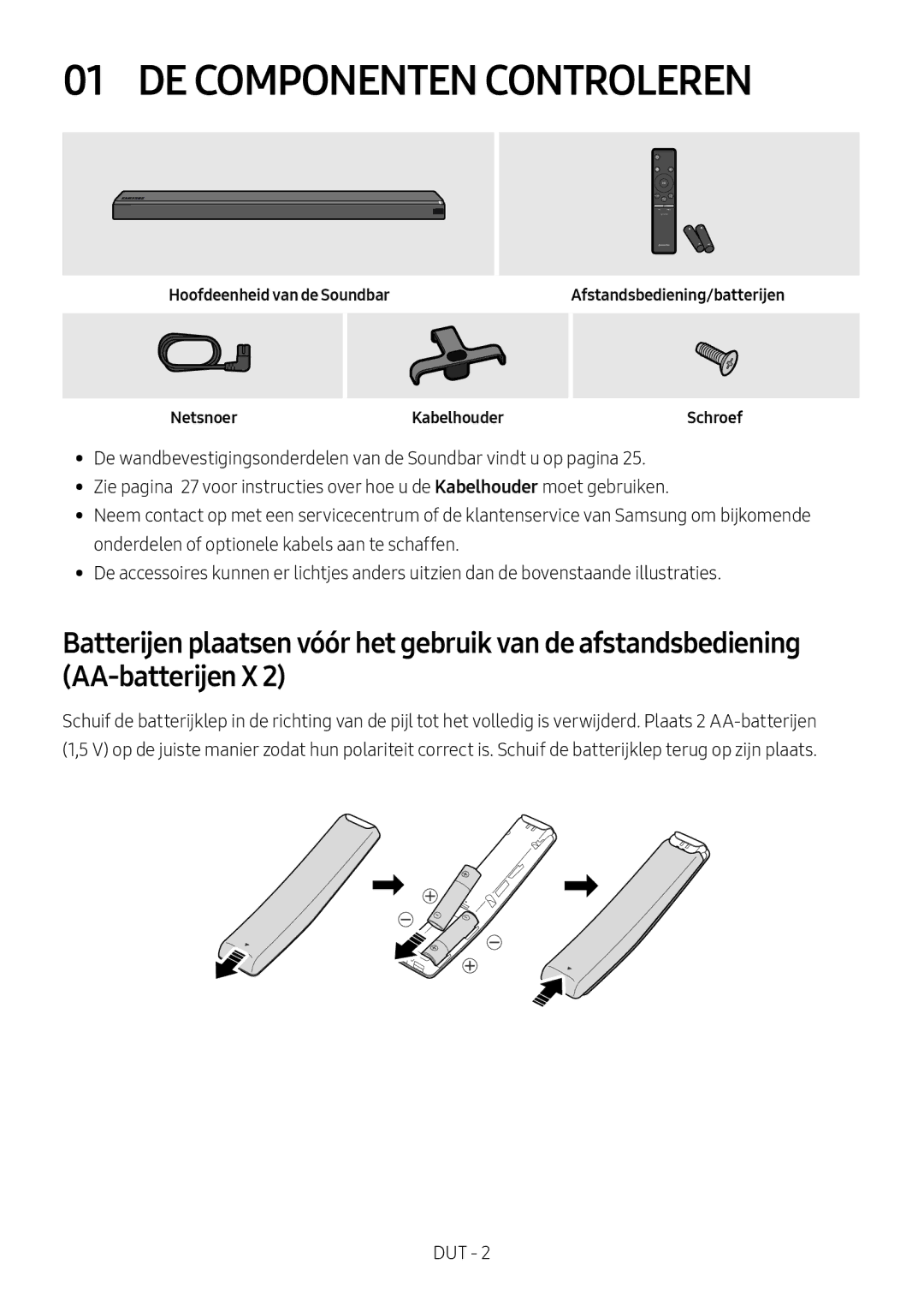 Samsung HW-MS751/EN, HW-MS750/EN, HW-MS751/XN, HW-MS750/XN manual DE Componenten Controleren 