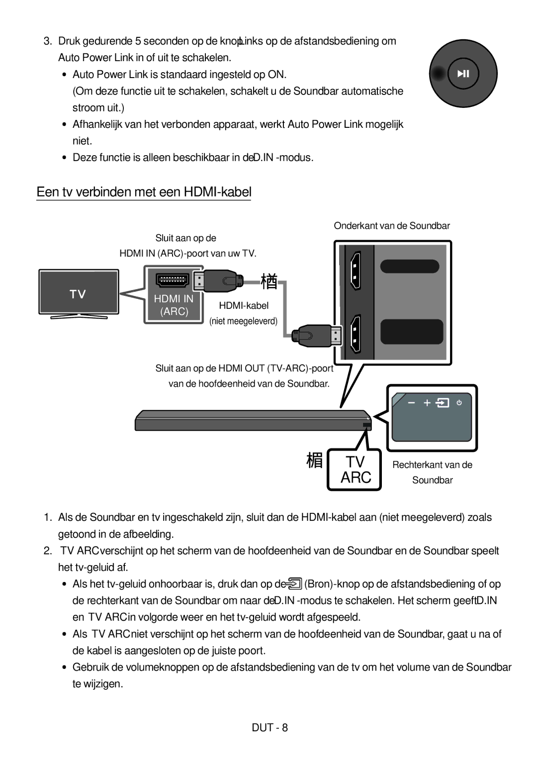 Samsung HW-MS751/XN, HW-MS751/EN, HW-MS750/EN, HW-MS750/XN manual Een tv verbinden met een HDMI-kabel 