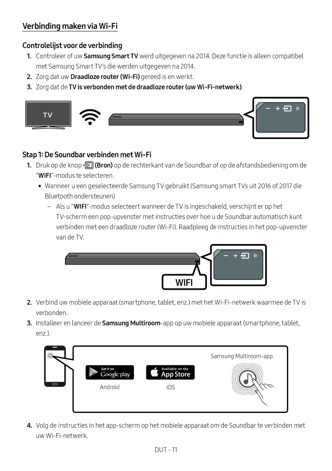 Samsung HW-MS750/EN Verbinding maken via Wi-Fi, Controlelijst voor de verbinding, Stap 1 De Soundbar verbinden met Wi-Fi 