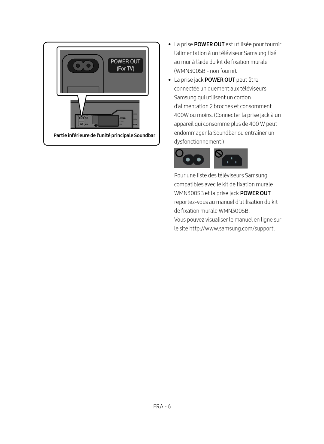 Samsung HW-MS750/EN, HW-MS751/EN, HW-MS751/XN, HW-MS750/XN manual Partie inférieure de l’unité principale Soundbar 