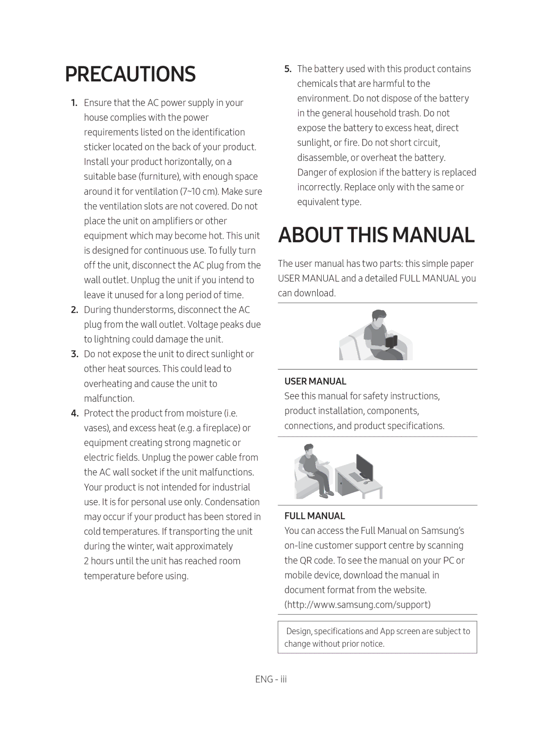 Samsung HW-MS750/XN, HW-MS751/EN, HW-MS750/EN, HW-MS751/XN manual Precautions, About this Manual 