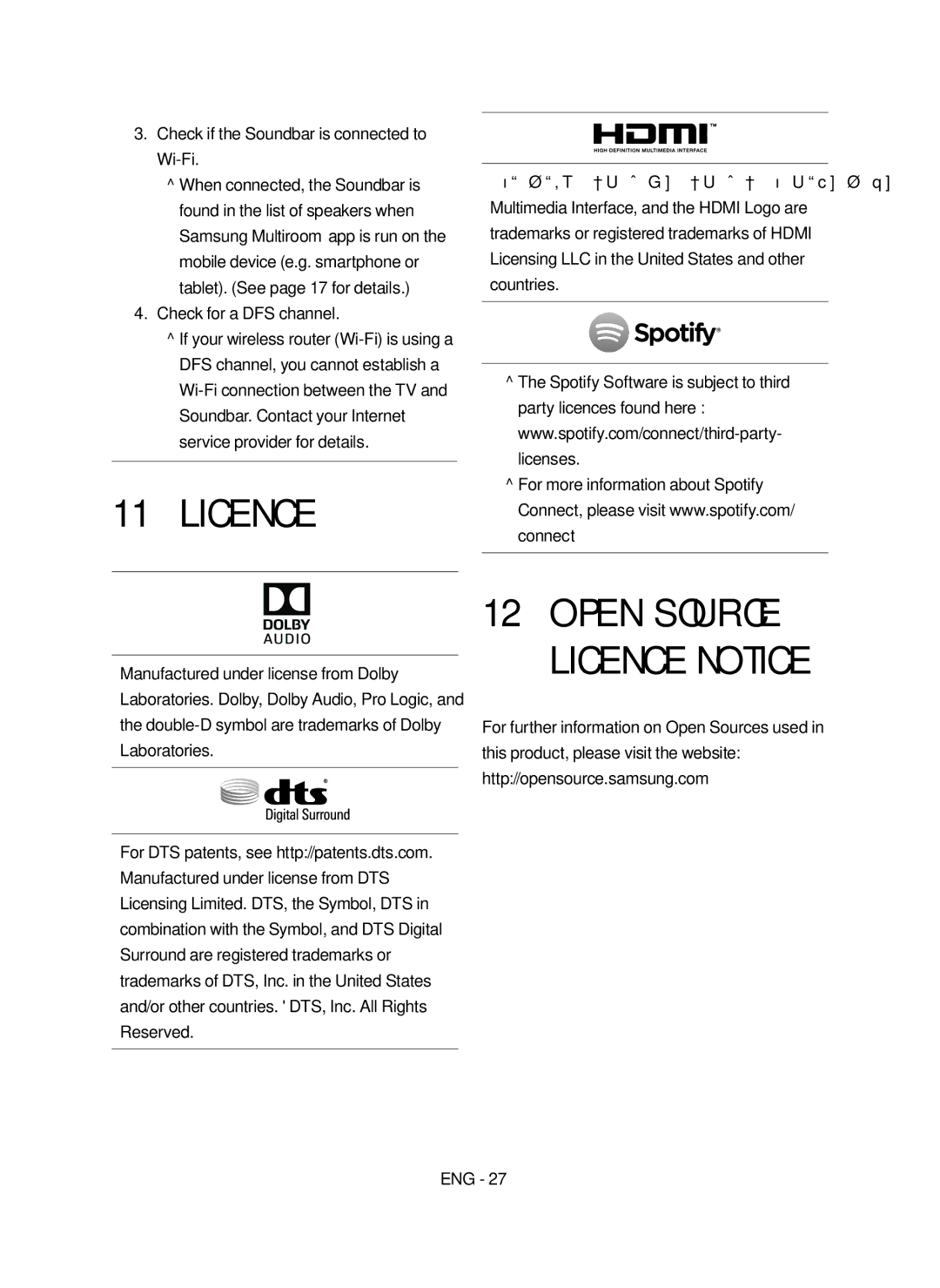 Samsung HW-MS750/XN, HW-MS751/EN, HW-MS750/EN, HW-MS751/XN manual Open Source Licence Notice 