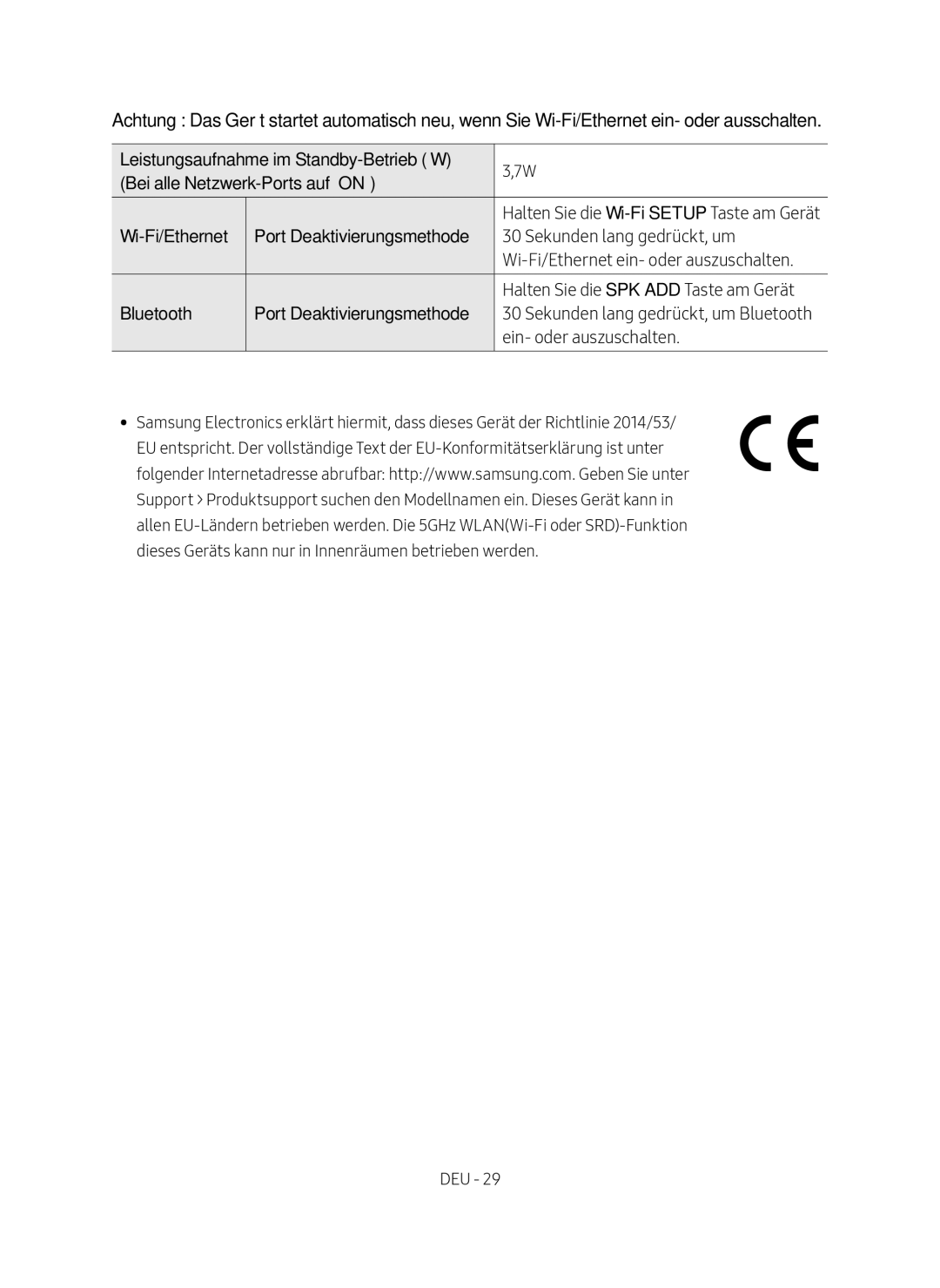 Samsung HW-MS751/XN, HW-MS751/EN, HW-MS750/EN manual Ein- oder auszuschalten, Halten Sie die Wi-Fi Setup Taste am Gerät 