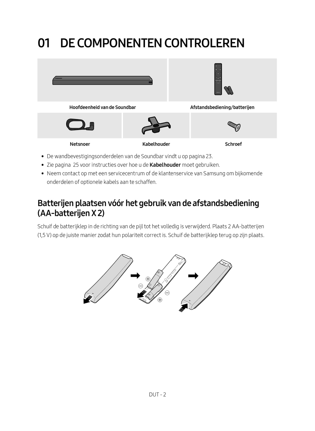 Samsung HW-MS751/EN, HW-MS750/EN, HW-MS751/XN, HW-MS750/XN manual De Componenten Controleren 