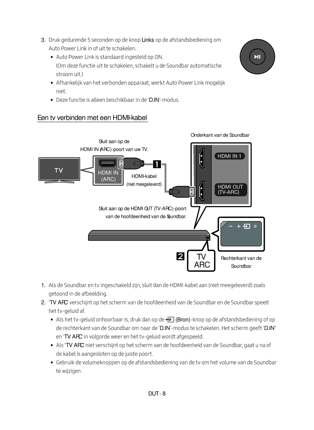 Samsung HW-MS751/XN, HW-MS751/EN, HW-MS750/EN, HW-MS750/XN manual Een tv verbinden met een HDMI-kabel 