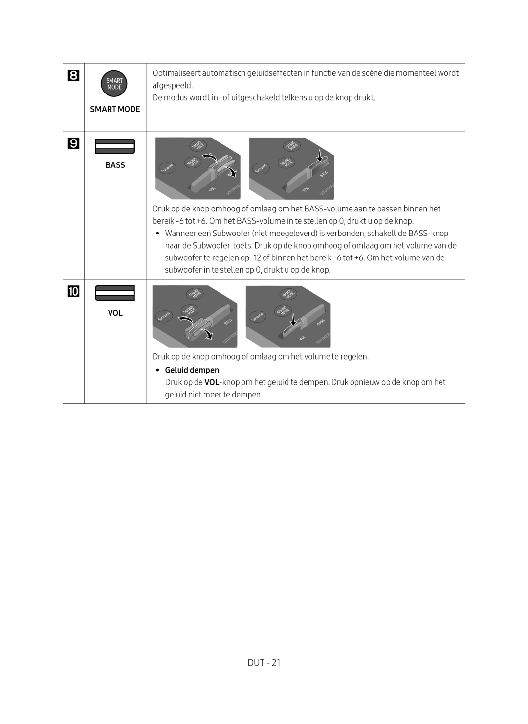 Samsung HW-MS750/XN, HW-MS751/EN, HW-MS750/EN, HW-MS751/XN manual Geluid dempen 