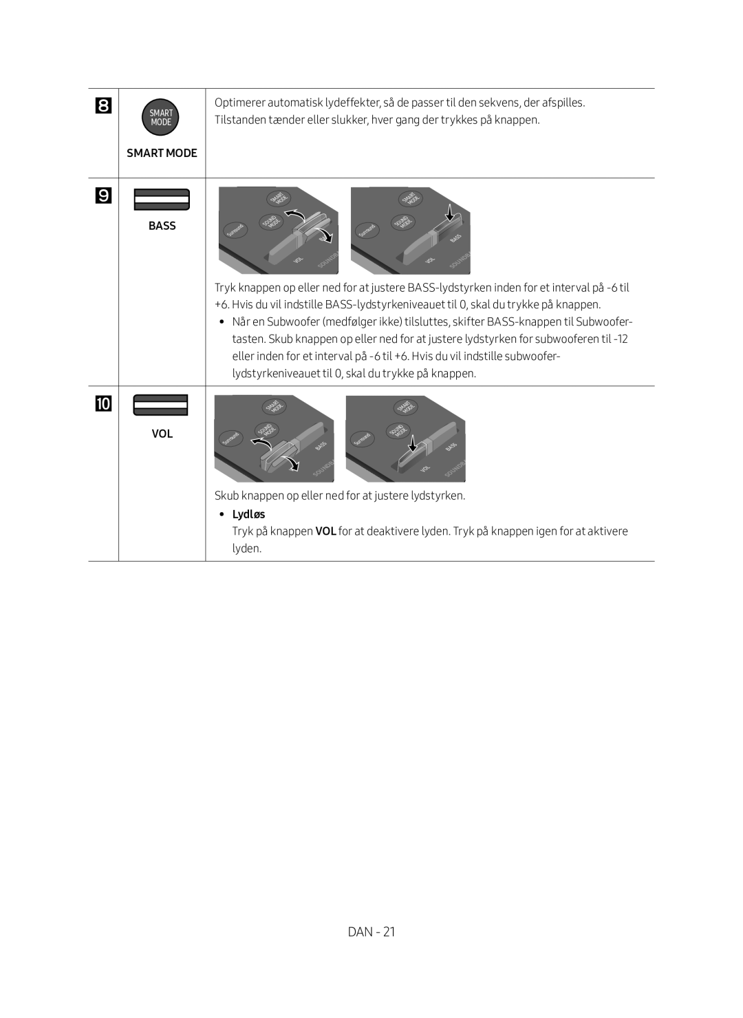 Samsung HW-MS760/XE, HW-MS761/XE manual Lydløs 