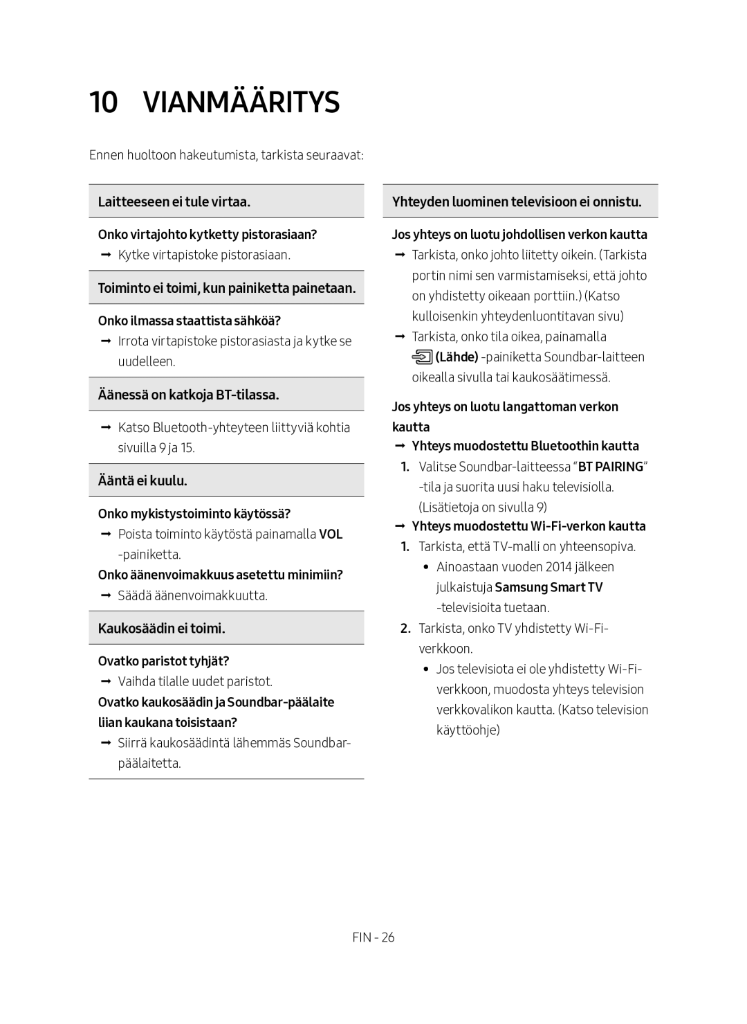 Samsung HW-MS760/XE, HW-MS761/XE manual Vianmääritys 