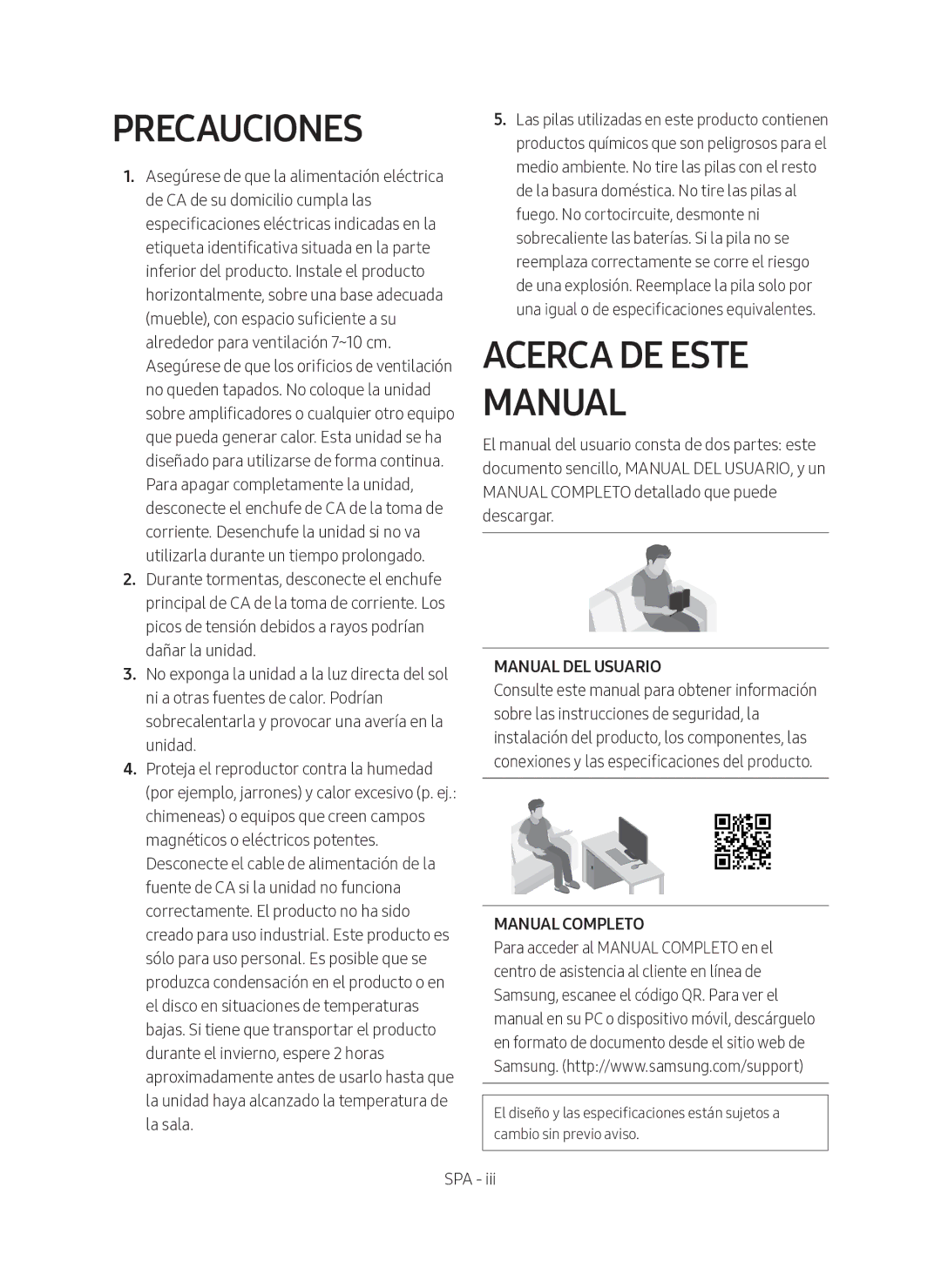 Samsung HW-N400/ZF manual Precauciones, Acerca DE Este Manual, Manual DEL Usuario 