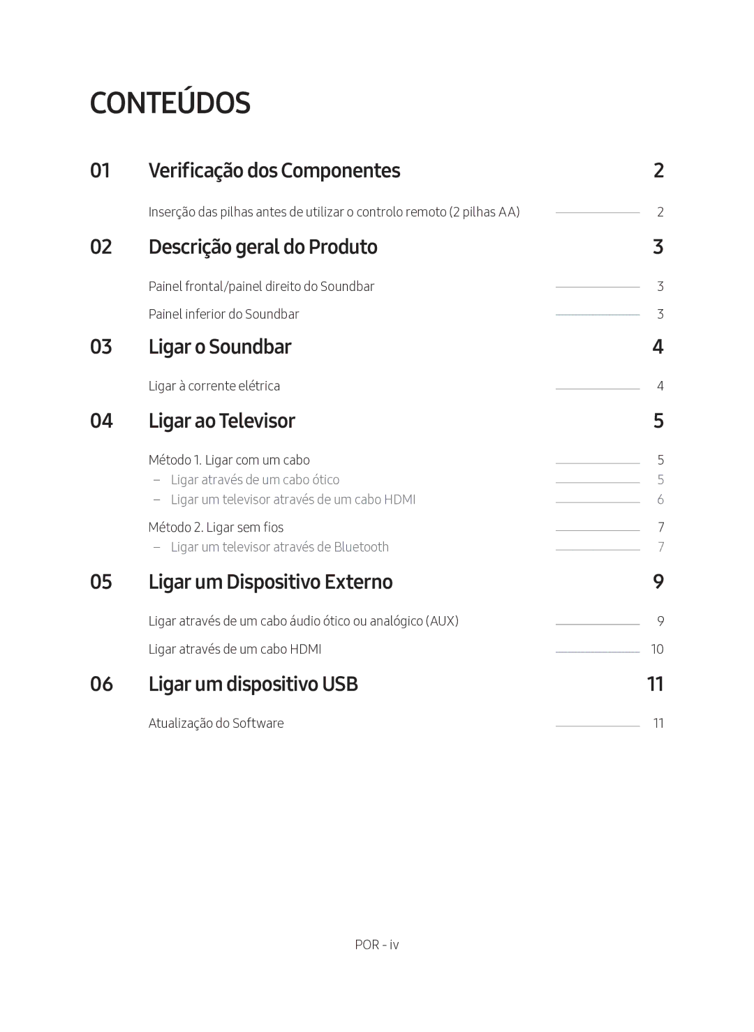 Samsung HW-N400/ZF manual Conteúdos 