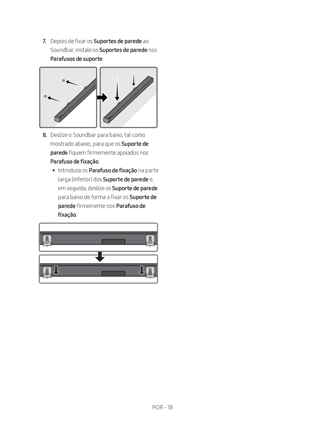 Samsung HW-N400/ZF manual Parafusos de suporte 