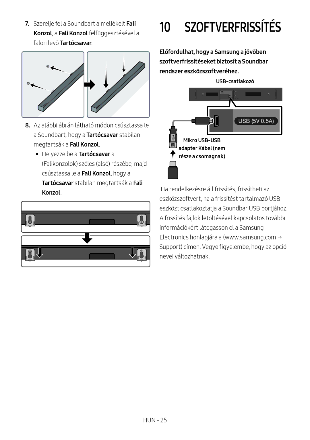 Samsung HW-N410/XE, HW-N400/ZG, HW-N400/ZF, HW-N400/EN, HW-N400/XN manual Szoftverfrissítés 