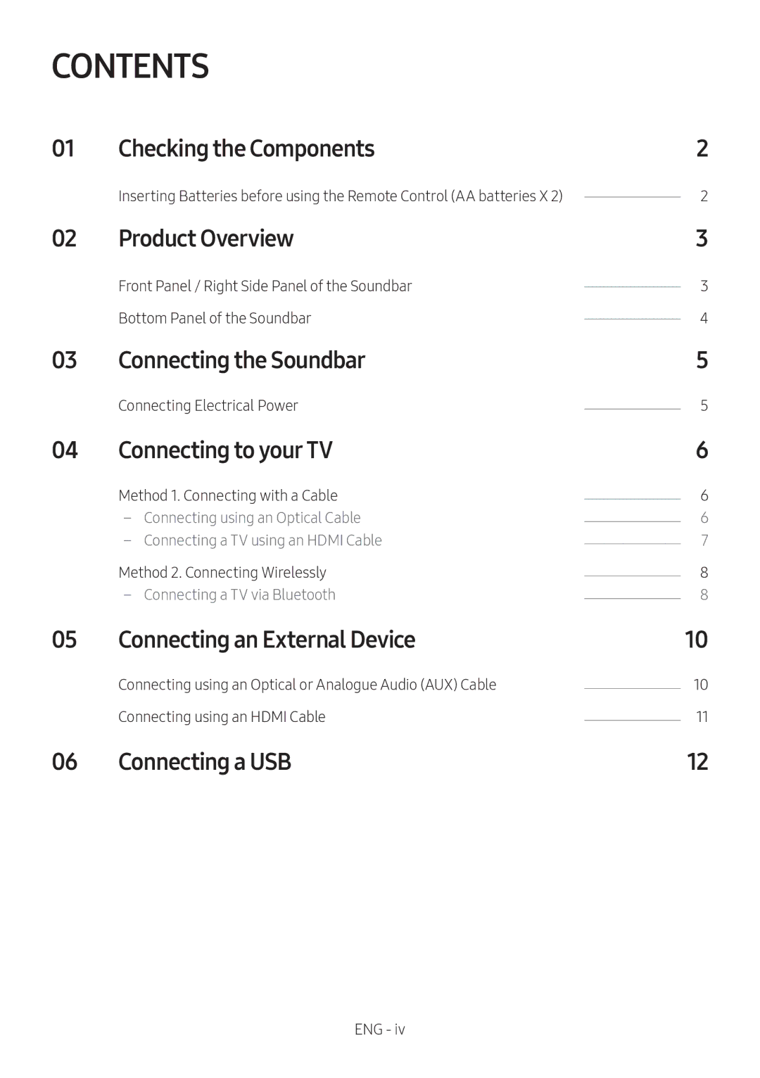 Samsung HW-N400/XN, HW-N400/ZG, HW-N400/ZF, HW-N400/EN, HW-N410/XE manual Contents 