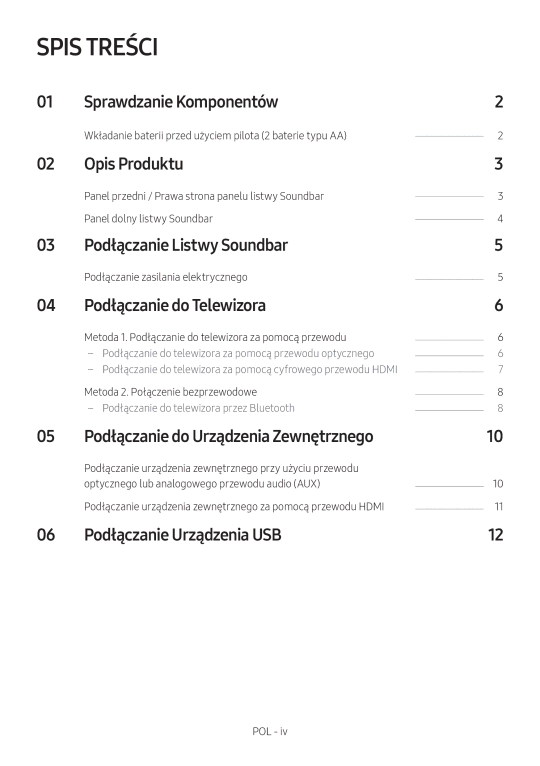 Samsung HW-N400/ZG, HW-N400/ZF, HW-N400/EN, HW-N410/XE, HW-N400/XN manual Spis Treści 