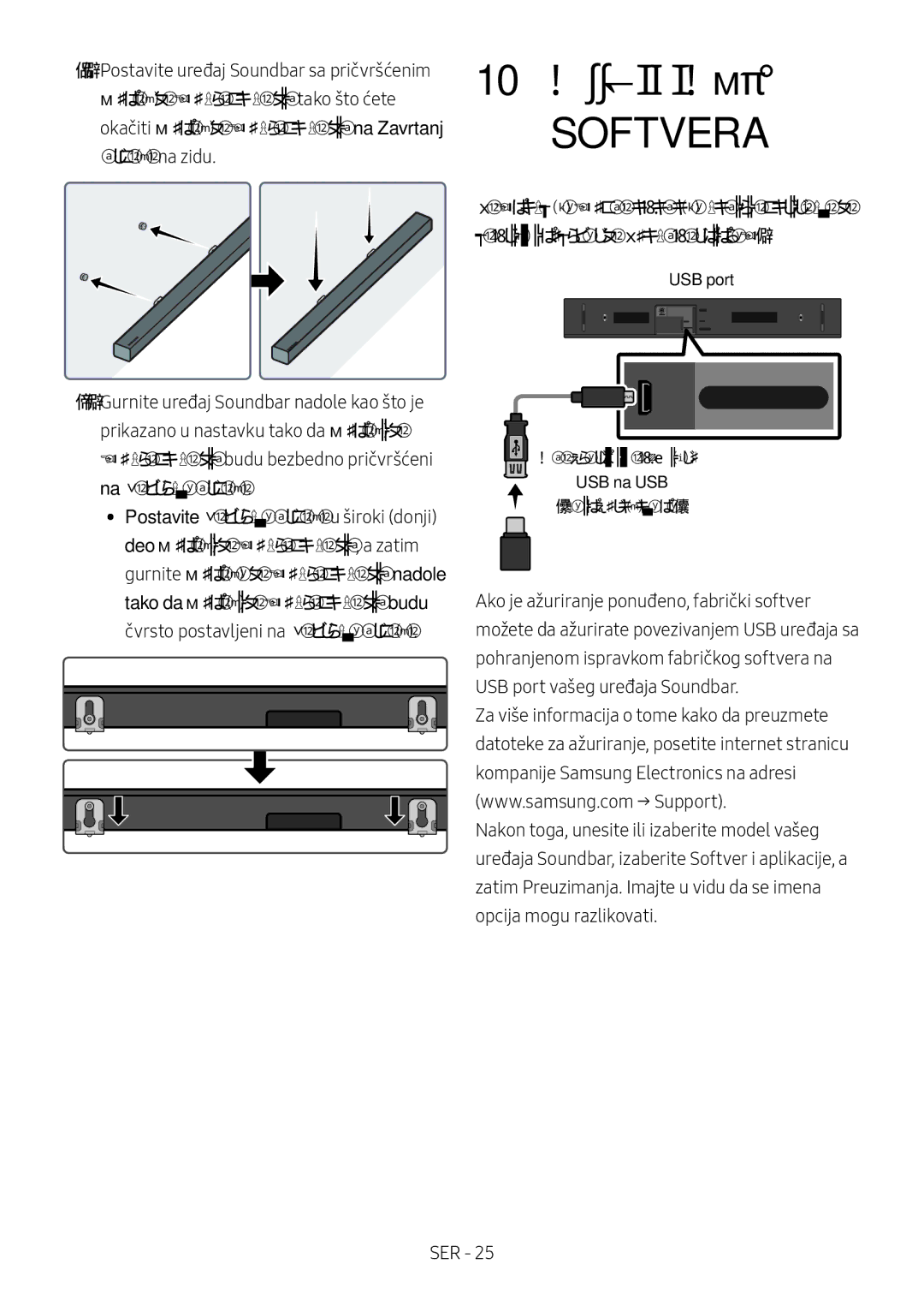 Samsung HW-N400/ZF, HW-N400/ZG, HW-N400/EN, HW-N410/XE, HW-N400/XN manual Čvrsto postavljeni na Zavrtnje držača 