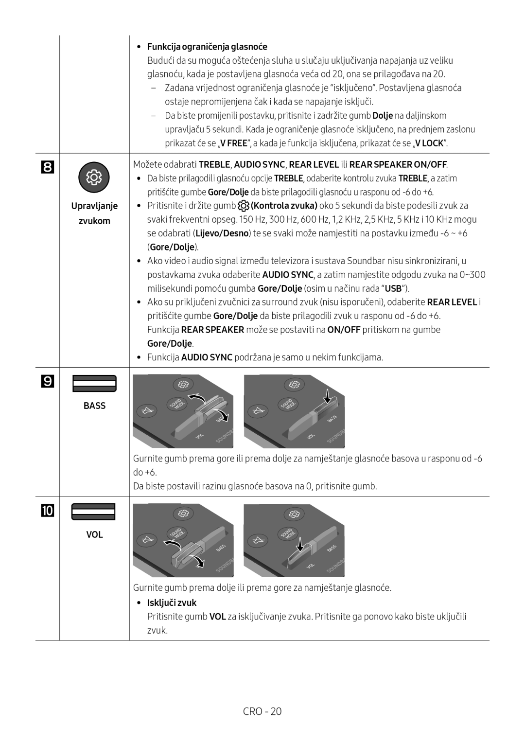 Samsung HW-N400/ZG, HW-N400/ZF, HW-N400/EN, HW-N410/XE, HW-N400/XN manual Upravljanje Zvukom, Funkcija ograničenja glasnoće 