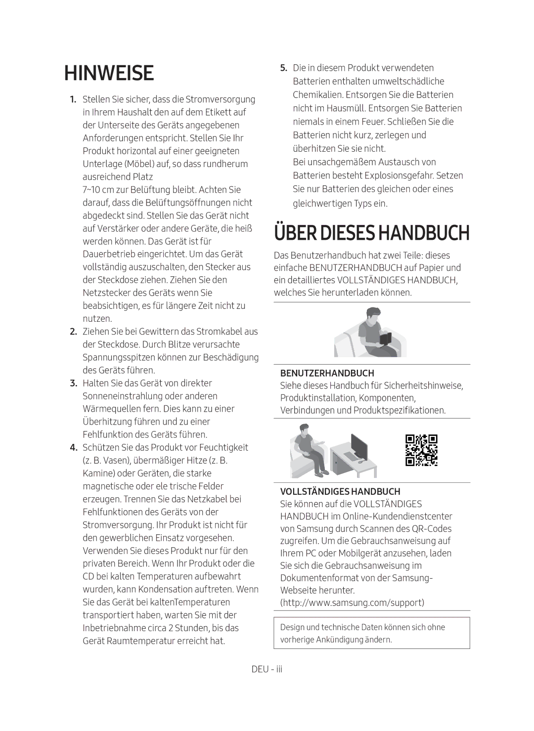 Samsung HW-N400/ZG manual Hinweise, Benutzerhandbuch, Vollständiges Handbuch 