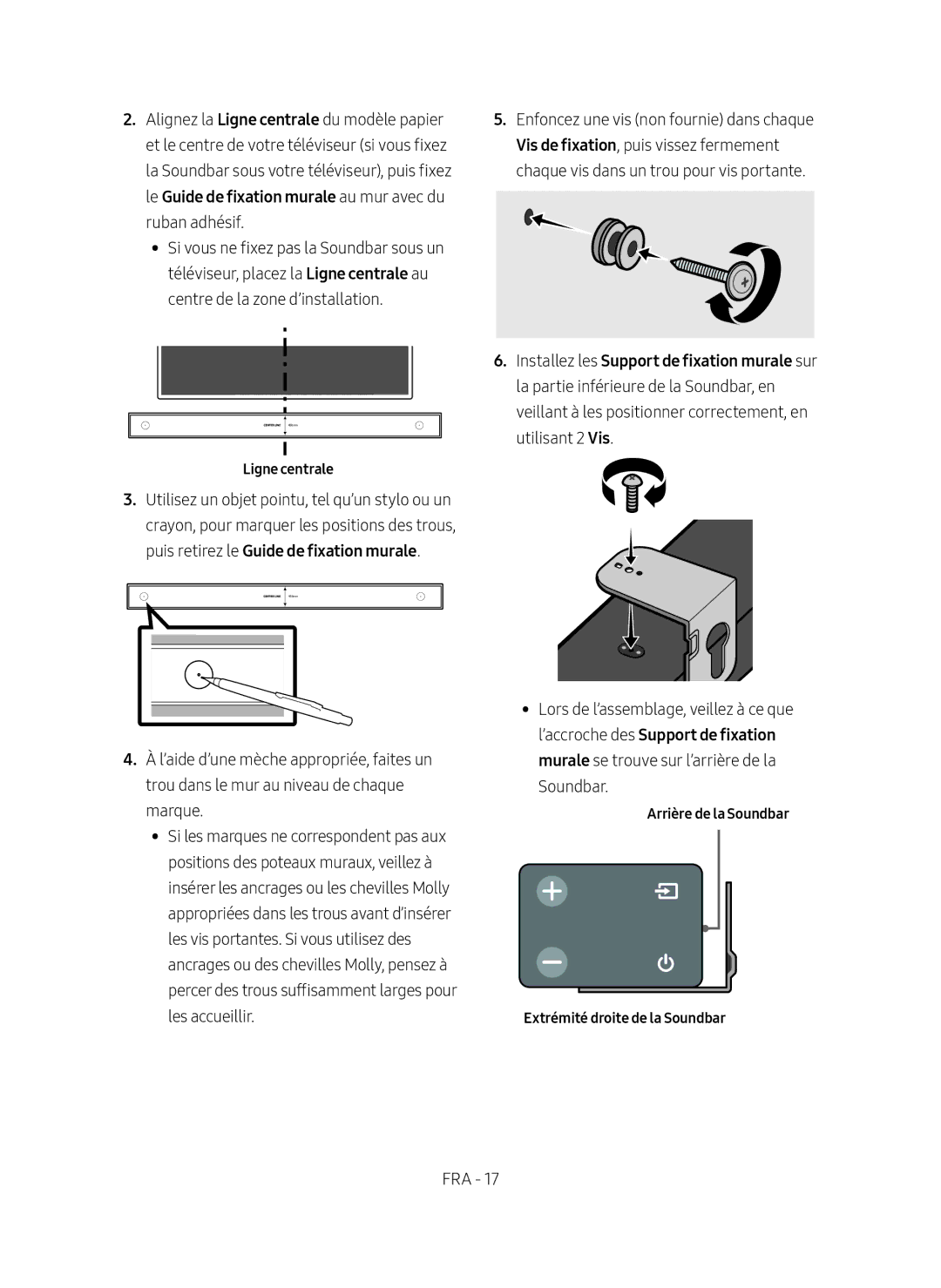 Samsung HW-N400/ZG manual Arrière de la Soundbar Extrémité droite de la Soundbar 