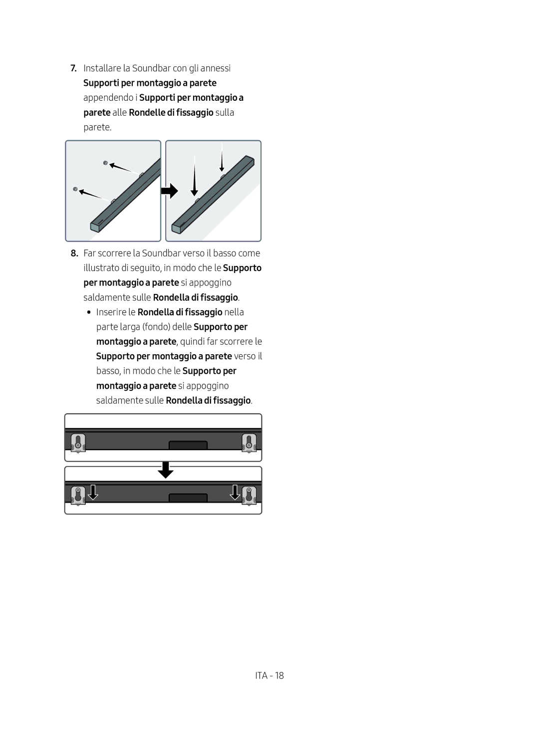 Samsung HW-N400/ZG manual Installare la Soundbar con gli annessi 