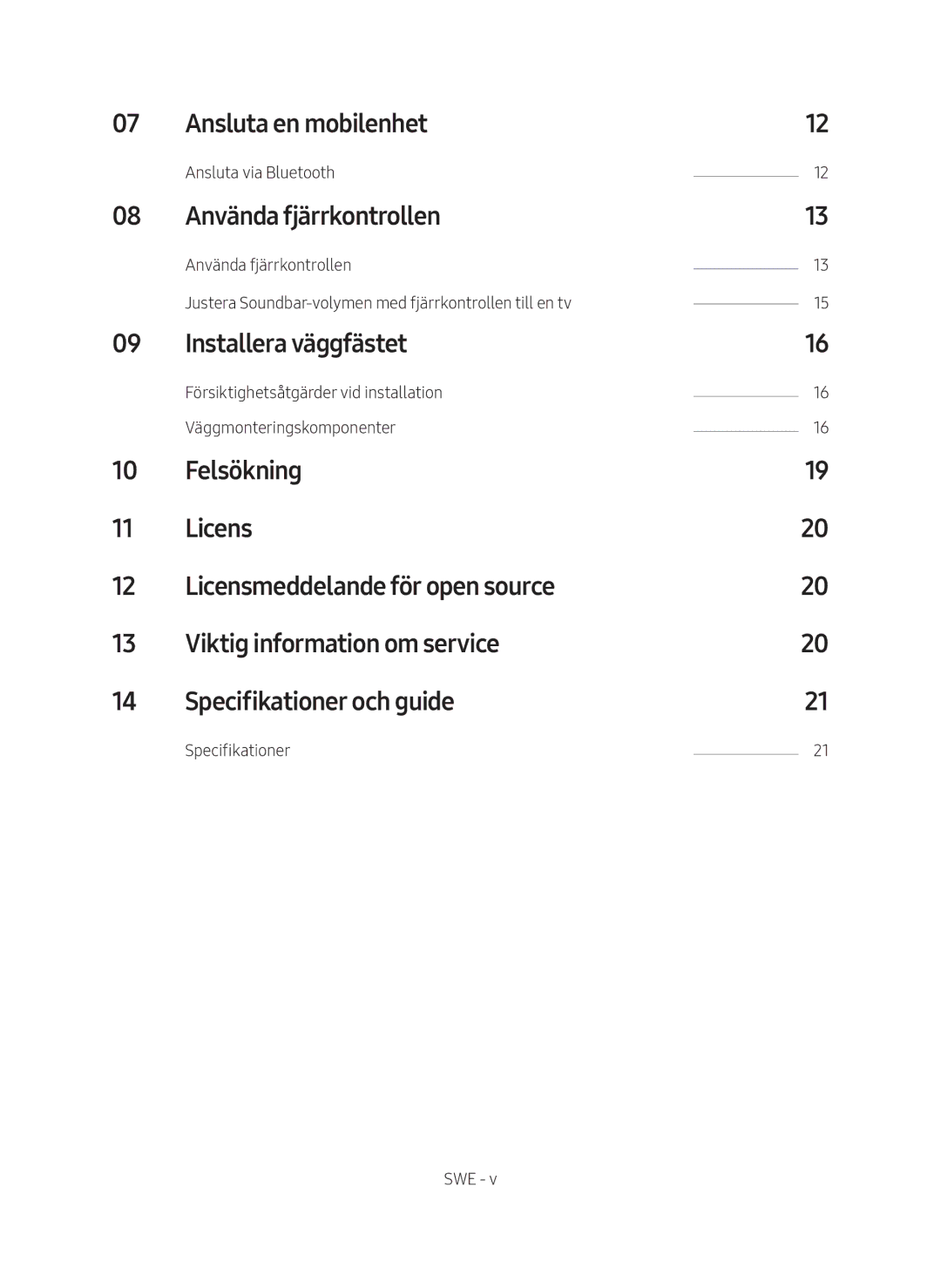 Samsung HW-N410/XE manual Ansluta en mobilenhet, Använda fjärrkontrollen, Installera väggfästet 