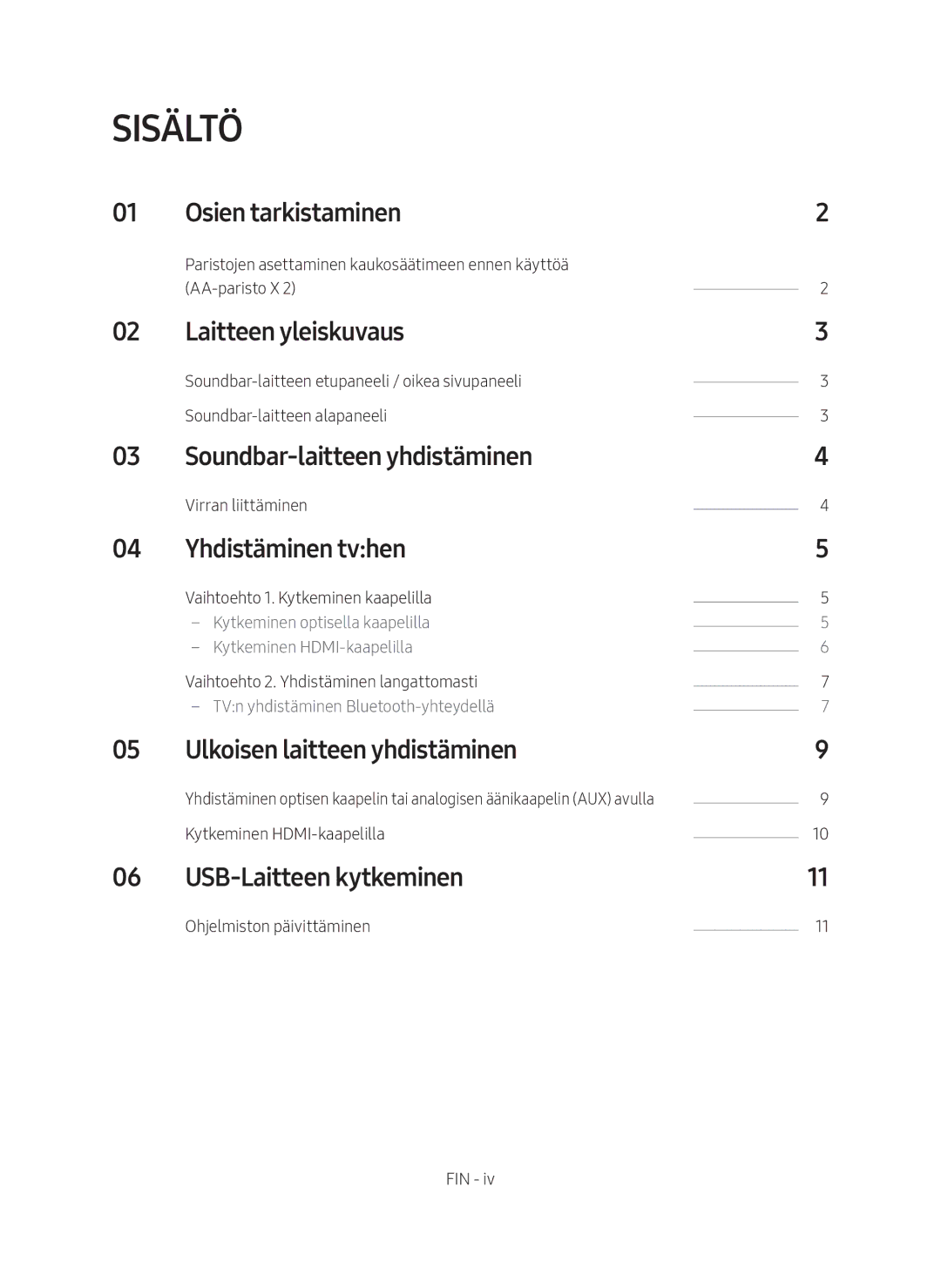 Samsung HW-N410/XE manual Sisältö 