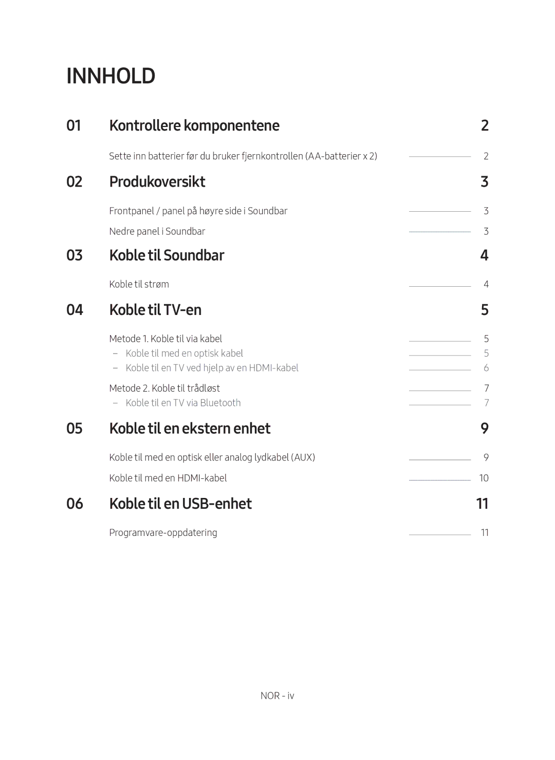 Samsung HW-N410/XE manual Innhold 