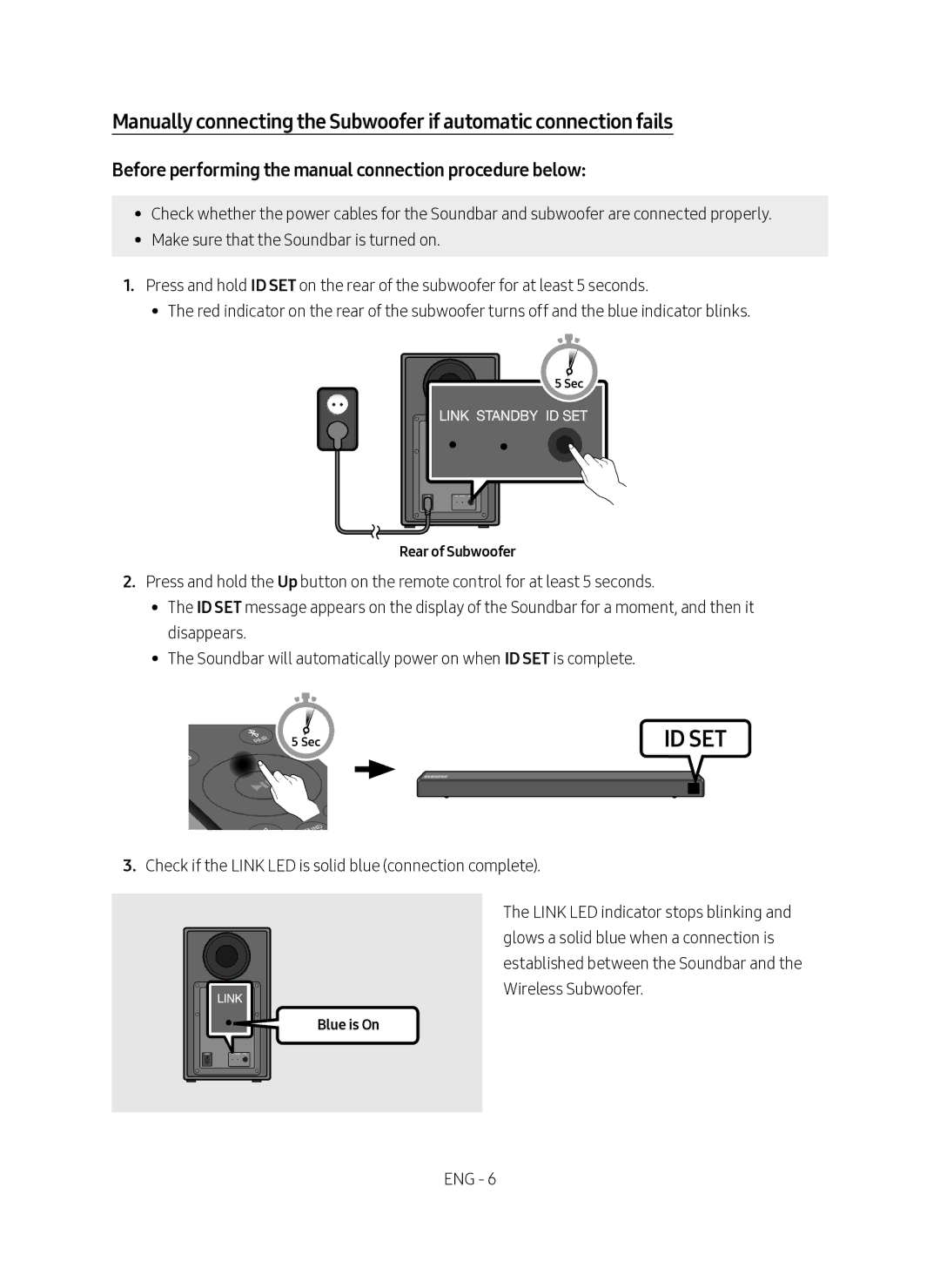 Samsung HW-N450/XN, HW-N450/EN Id Set, Before performing the manual connection procedure below 