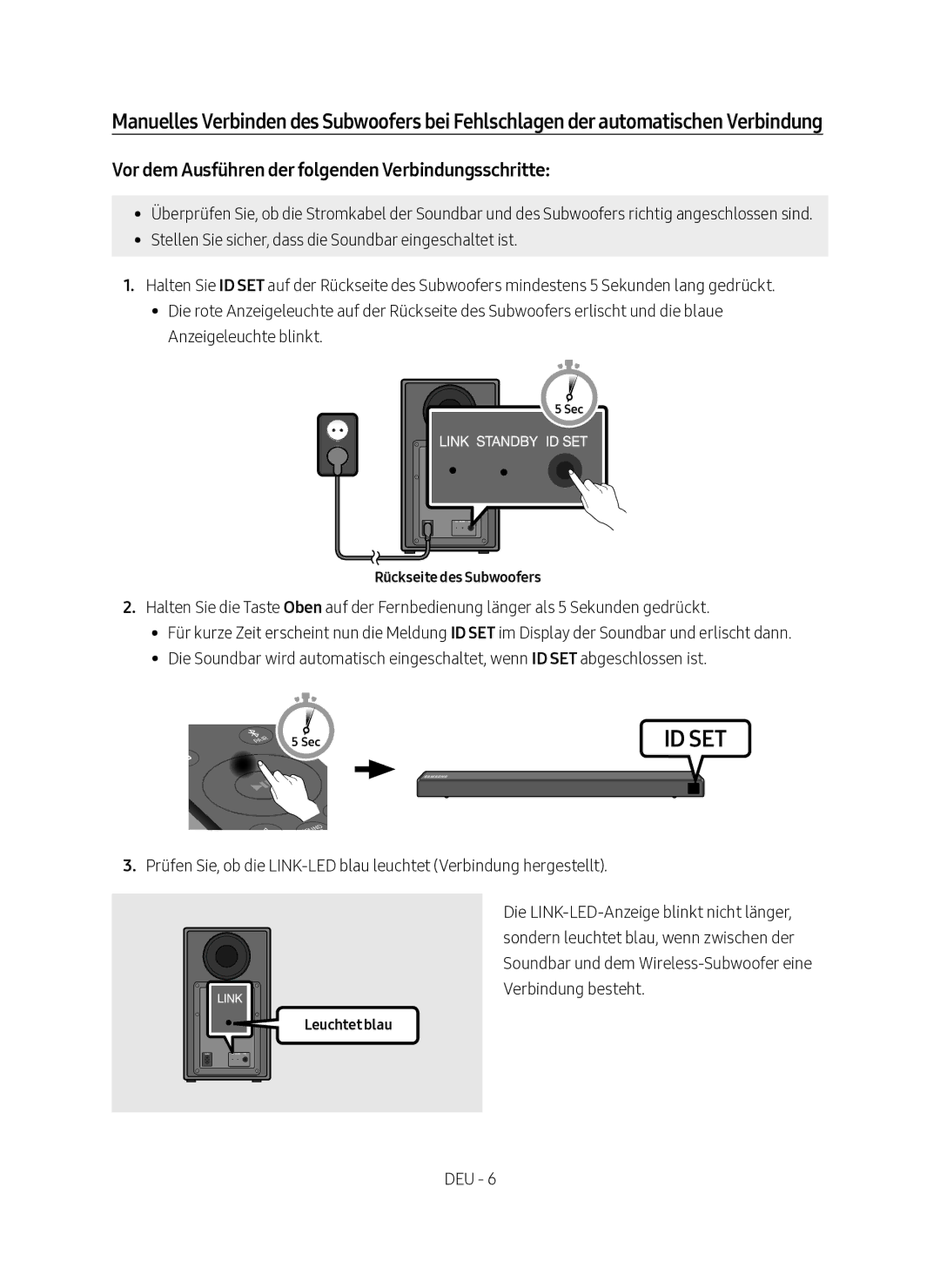 Samsung HW-N450/XN, HW-N450/EN manual Vor dem Ausführen der folgenden Verbindungsschritte 