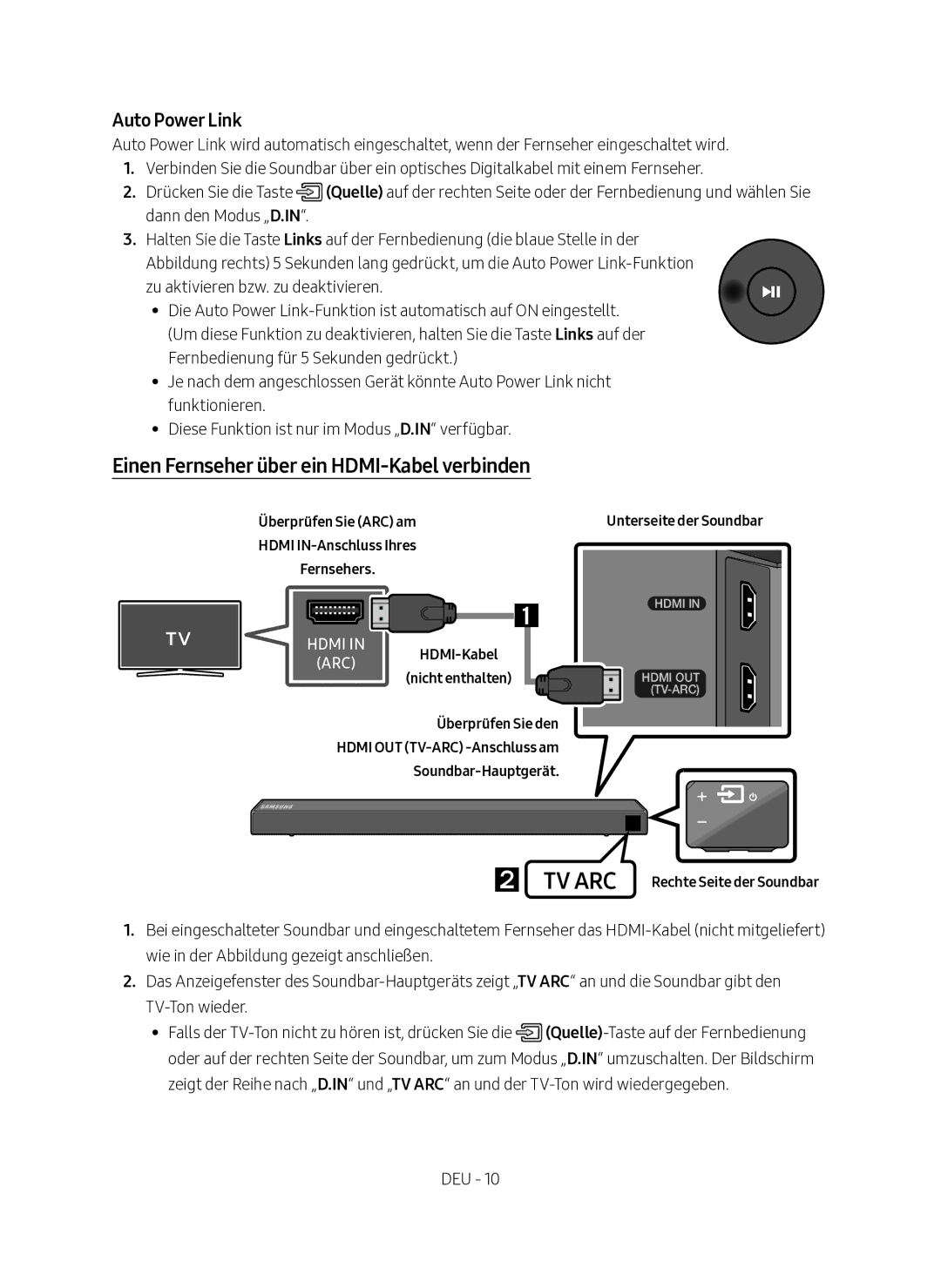 Samsung HW-N450/XN, HW-N450/EN manual Einen Fernseher über ein HDMI-Kabel verbinden, Hdmi 