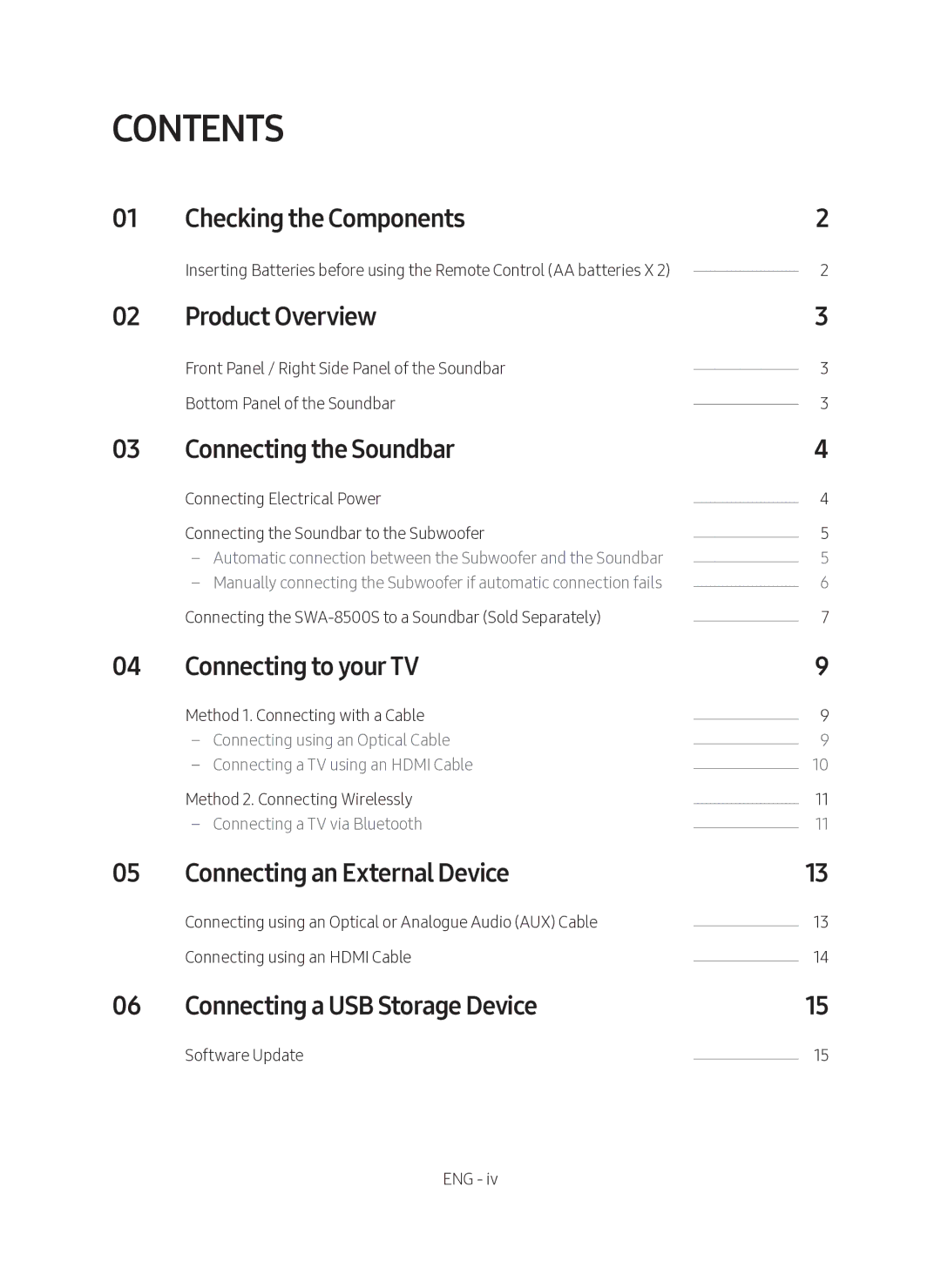 Samsung HW-N450/ZF manual Contents 