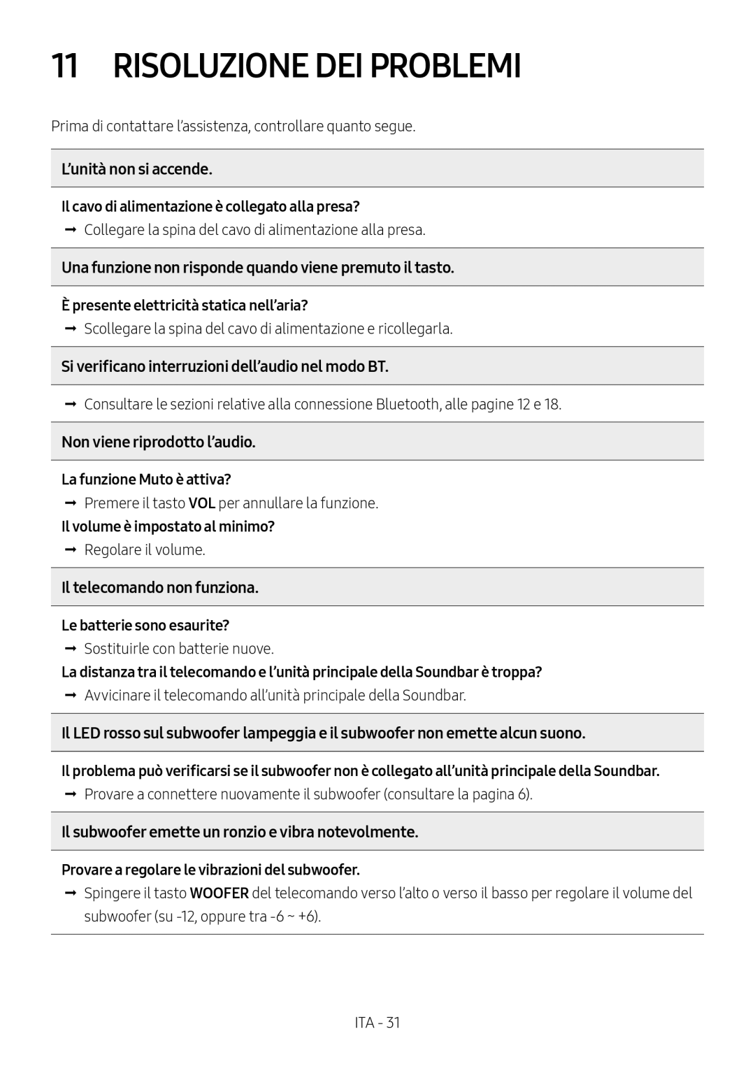 Samsung HW-N460/XE, HW-N450/ZG, HW-N450/ZF, HW-N450/XN, HW-N450/EN manual Risoluzione DEI Problemi 