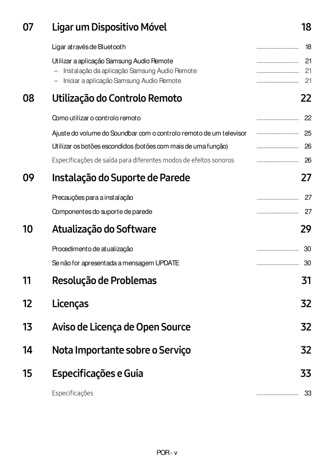 Samsung HW-N450/ZF, HW-N450/ZG Ligar um Dispositivo Móvel, Utilização do Controlo Remoto, Instalação do Suporte de Parede 