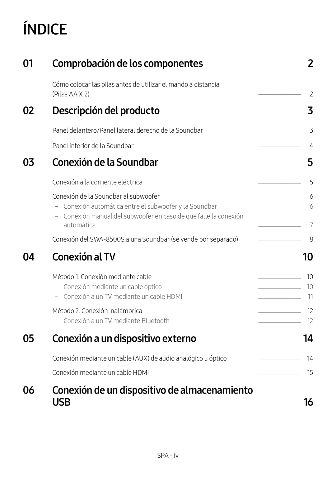 Samsung HW-N450/XN, HW-N450/ZG, HW-N450/ZF, HW-N450/EN, HW-N460/XE manual Índice 