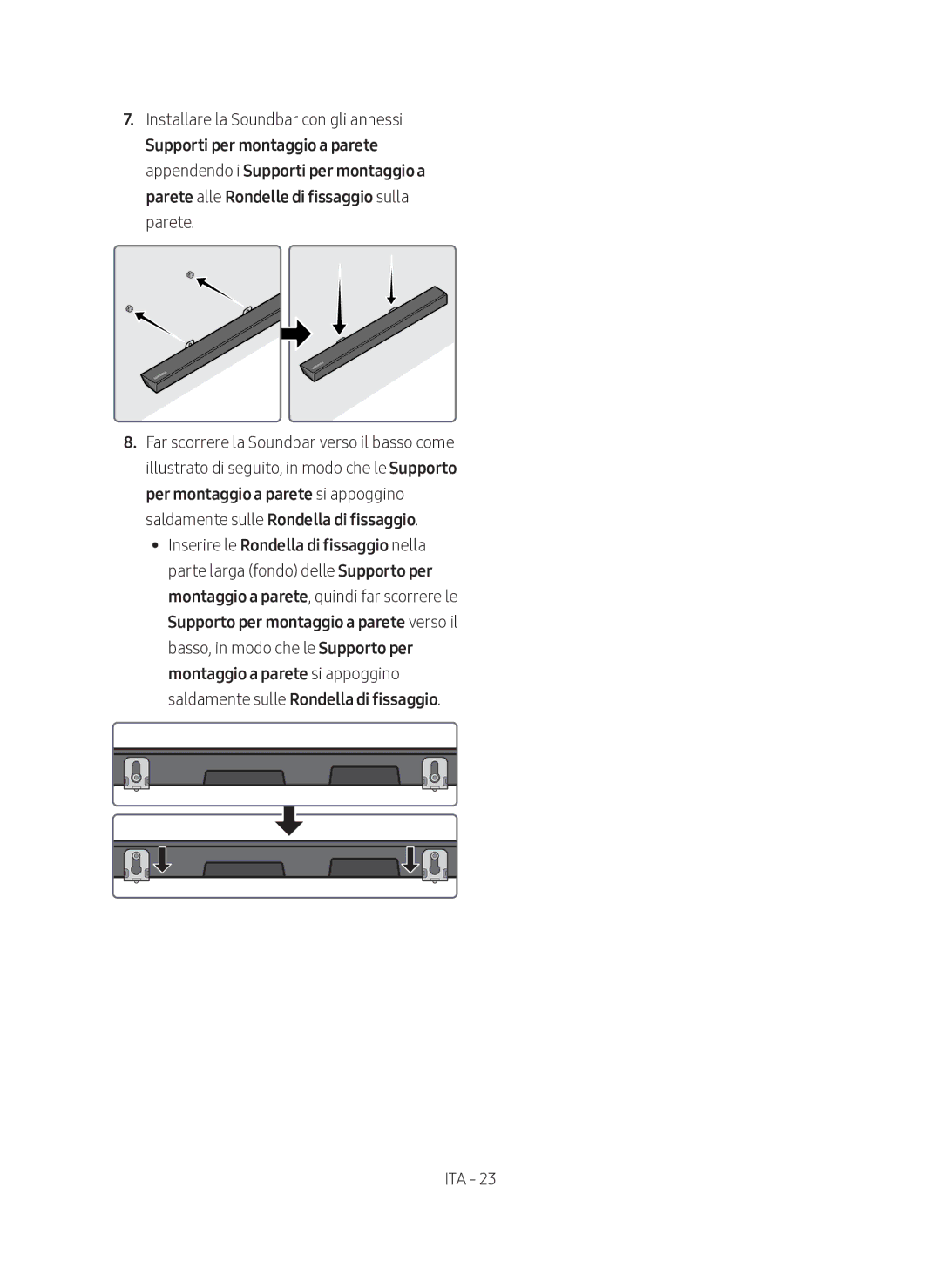 Samsung HW-N450/ZG manual Installare la Soundbar con gli annessi 