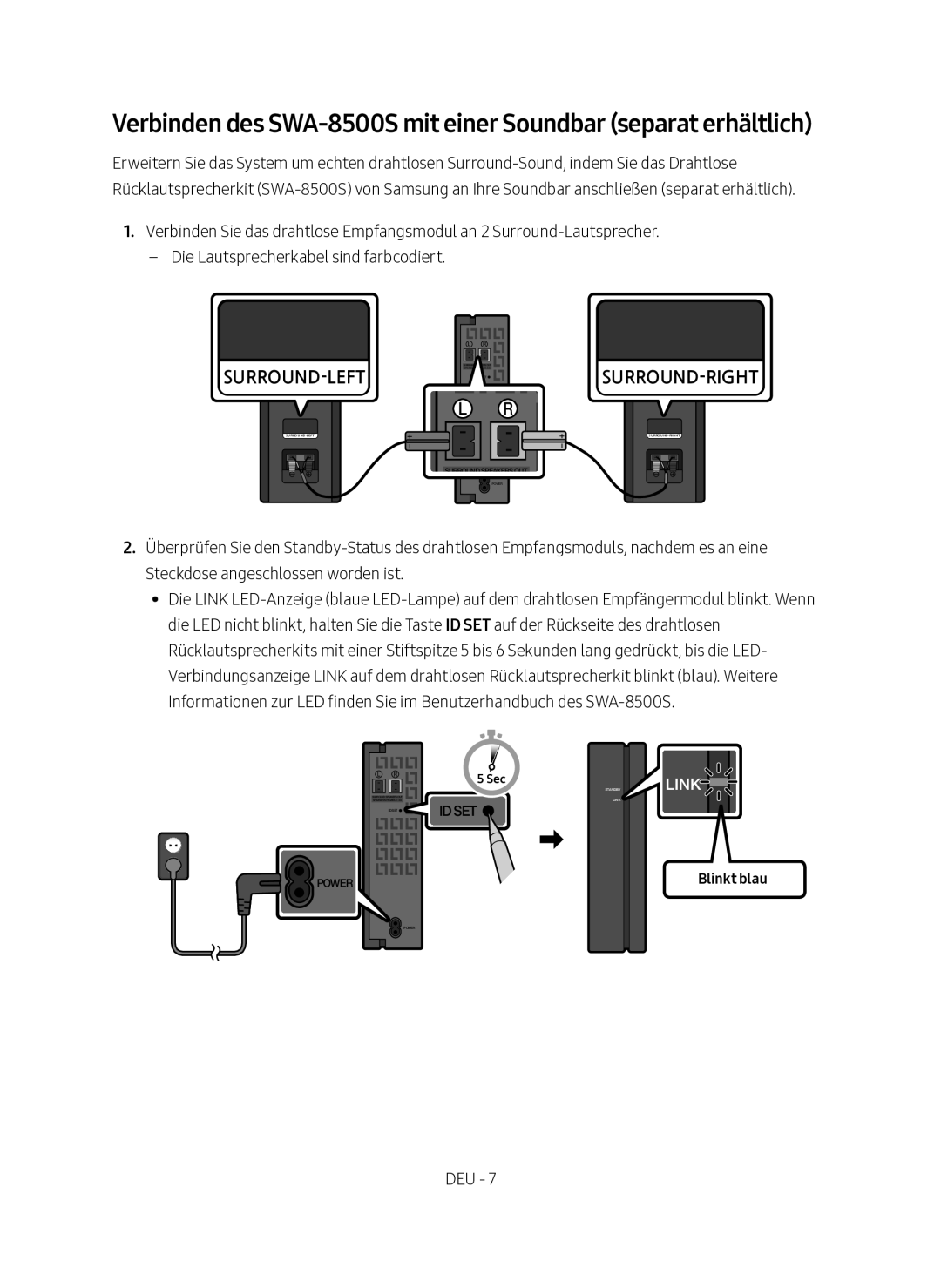 Samsung HW-N450/ZG manual Blinkt blau 