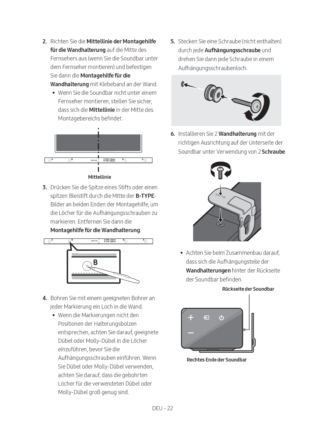 Samsung HW-N450/ZG manual Montagebereichs befindet 