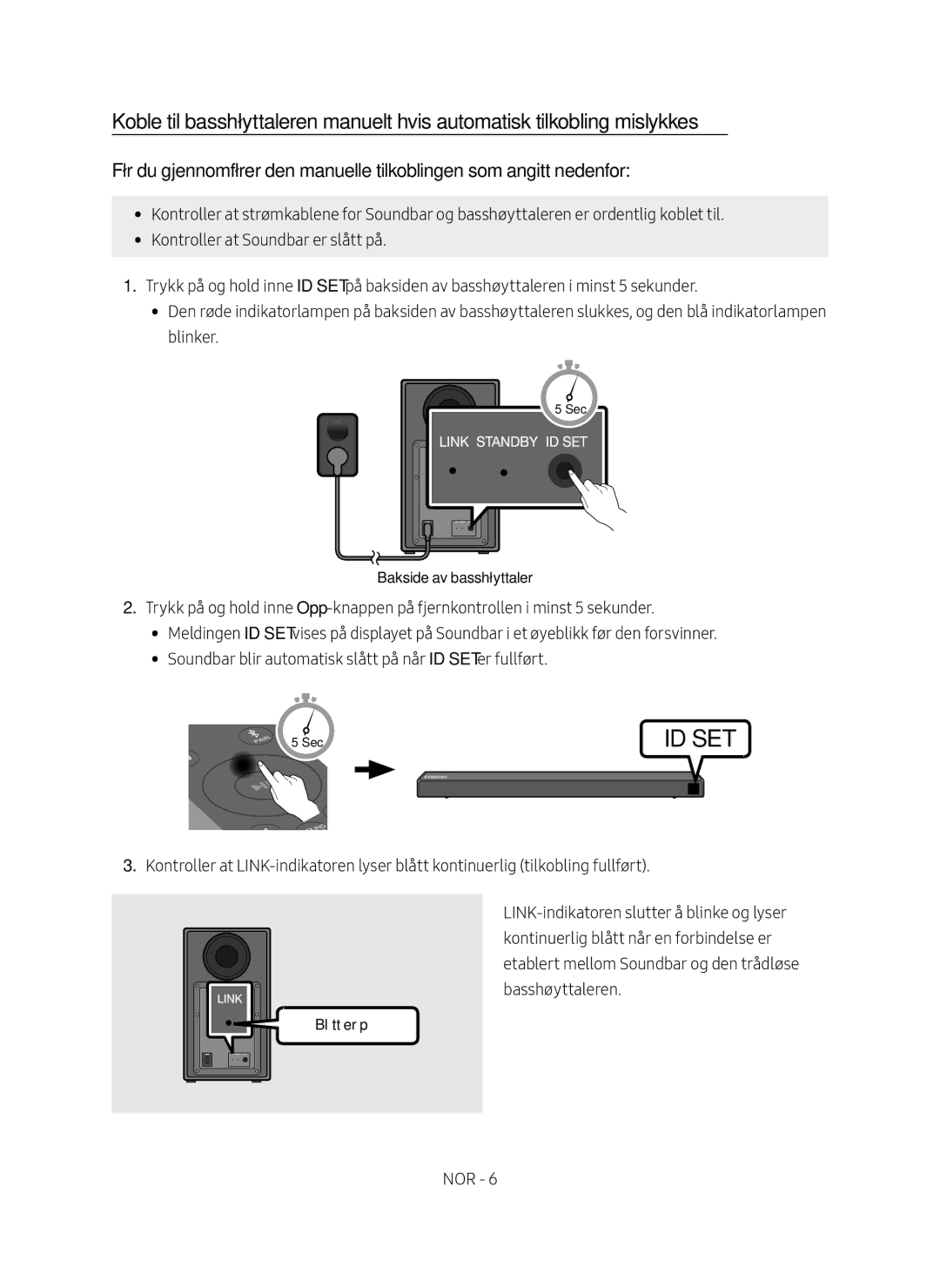 Samsung HW-N460/XE manual Bakside av basshøyttaler 