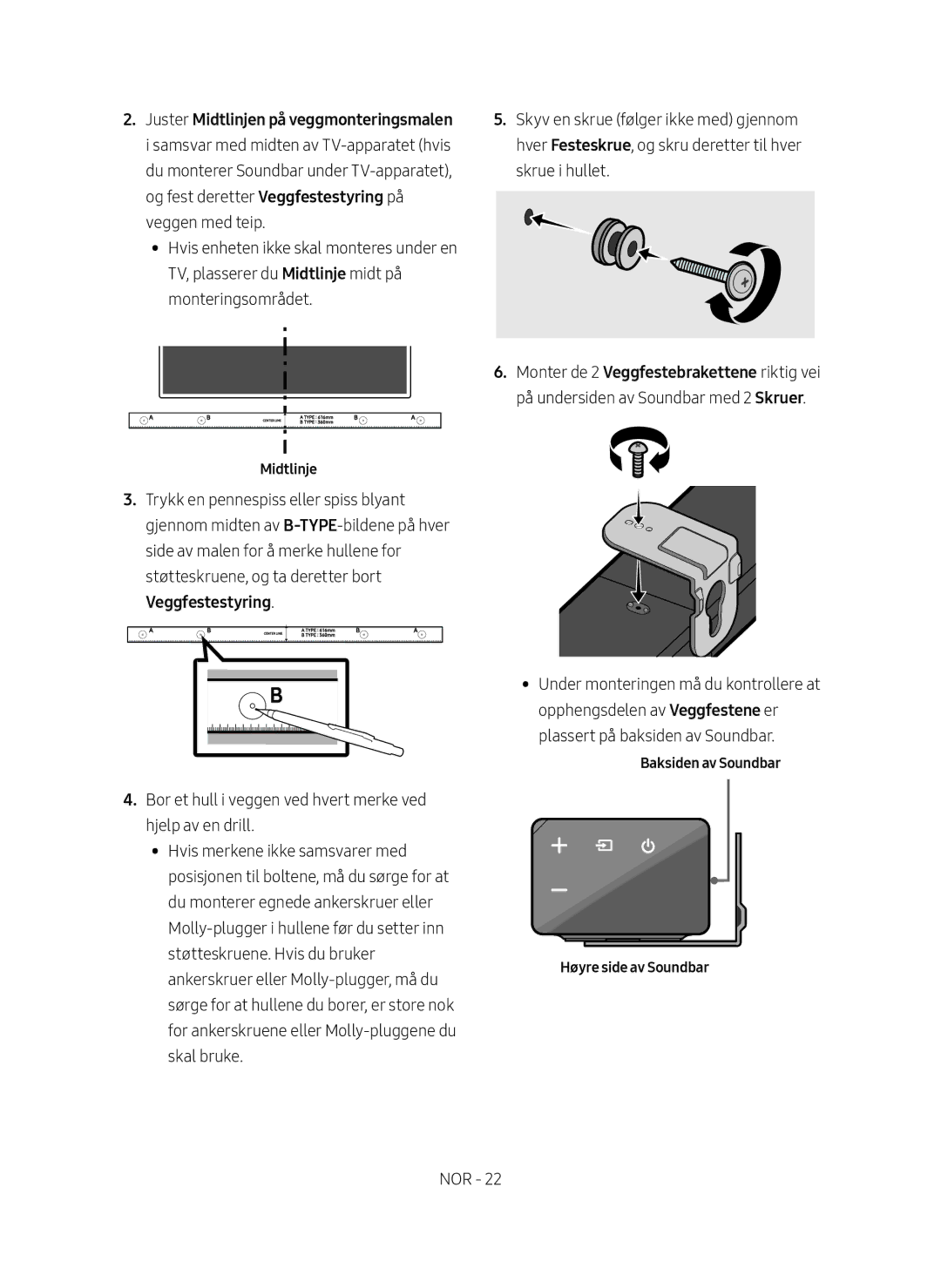 Samsung HW-N460/XE manual Midtlinje 