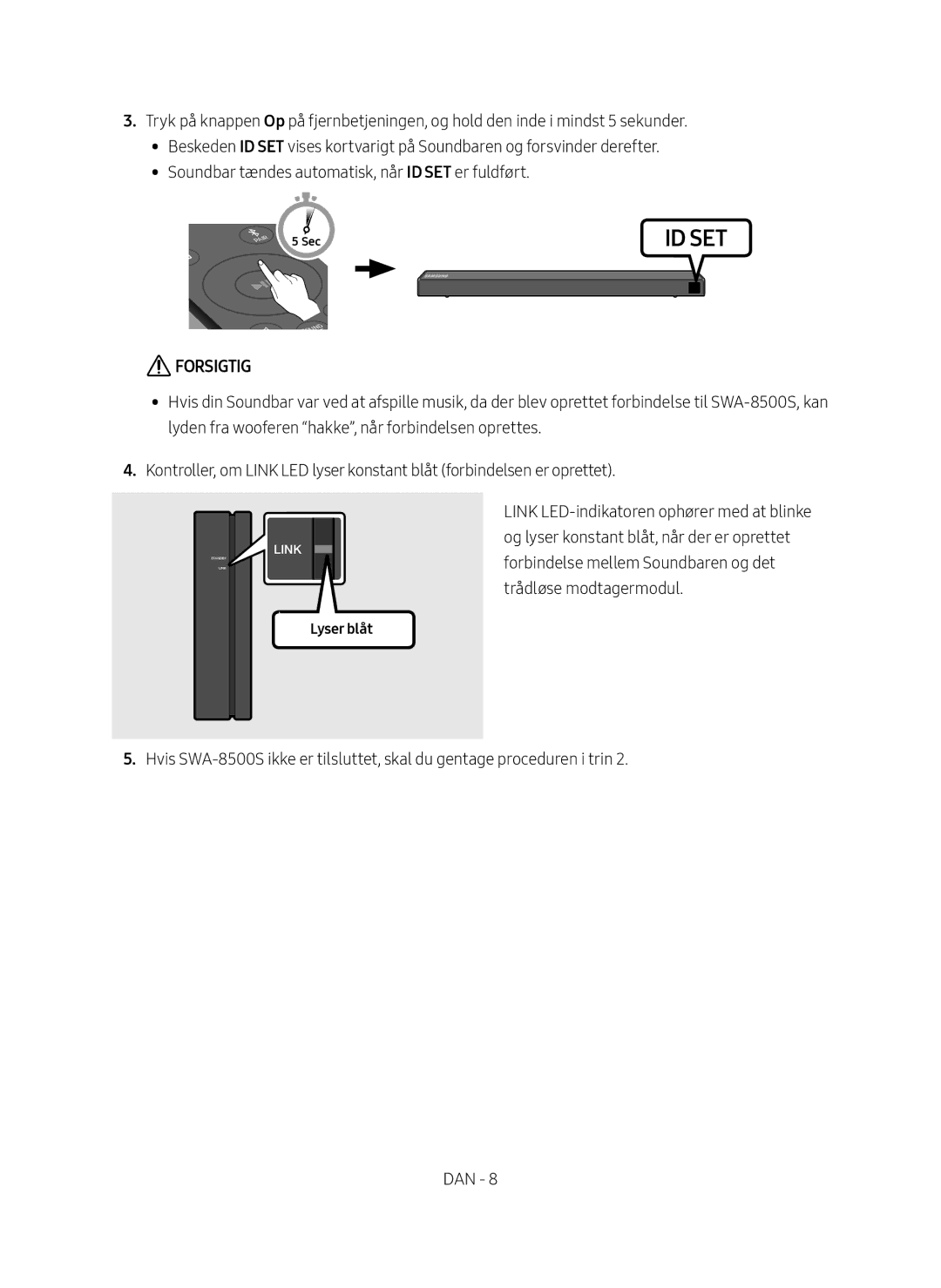 Samsung HW-N460/XE manual Forsigtig 