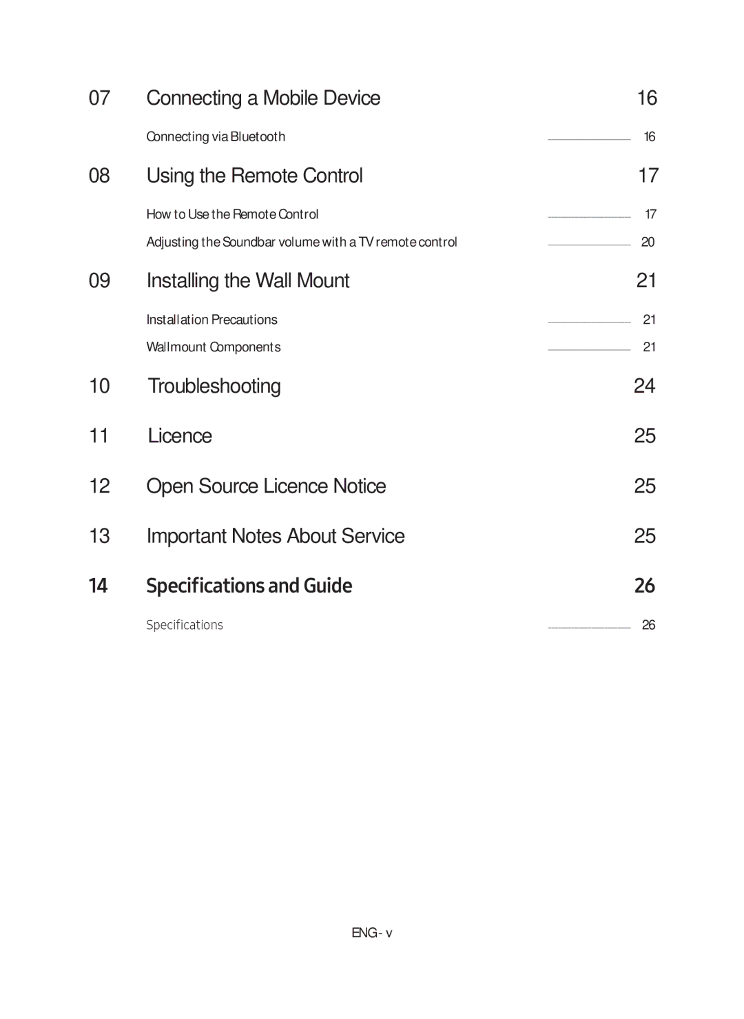 Samsung HW-N460/XE manual Connecting a Mobile Device, Using the Remote Control, Installing the Wall Mount 