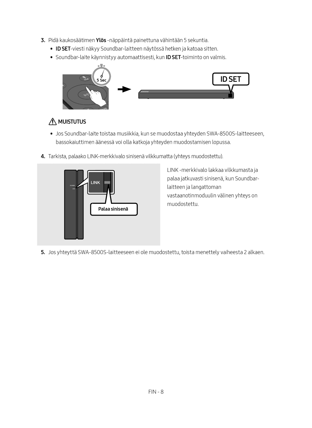 Samsung HW-N460/XE manual Muistutus 