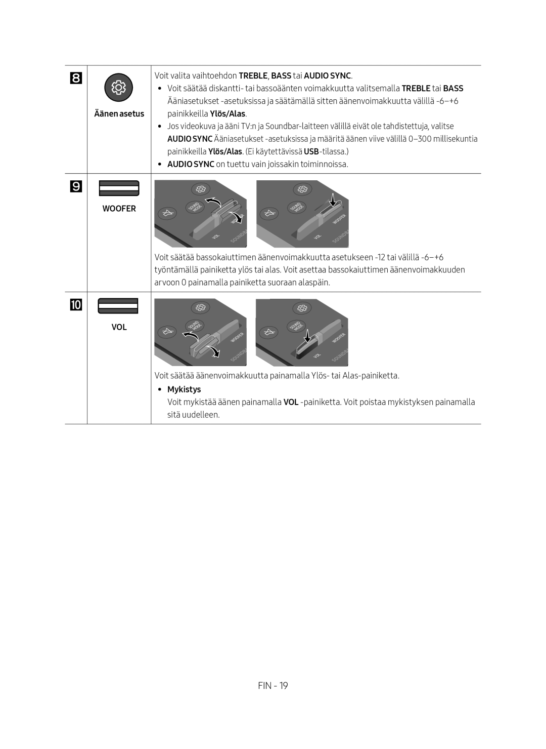 Samsung HW-N460/XE manual Äänen asetus 