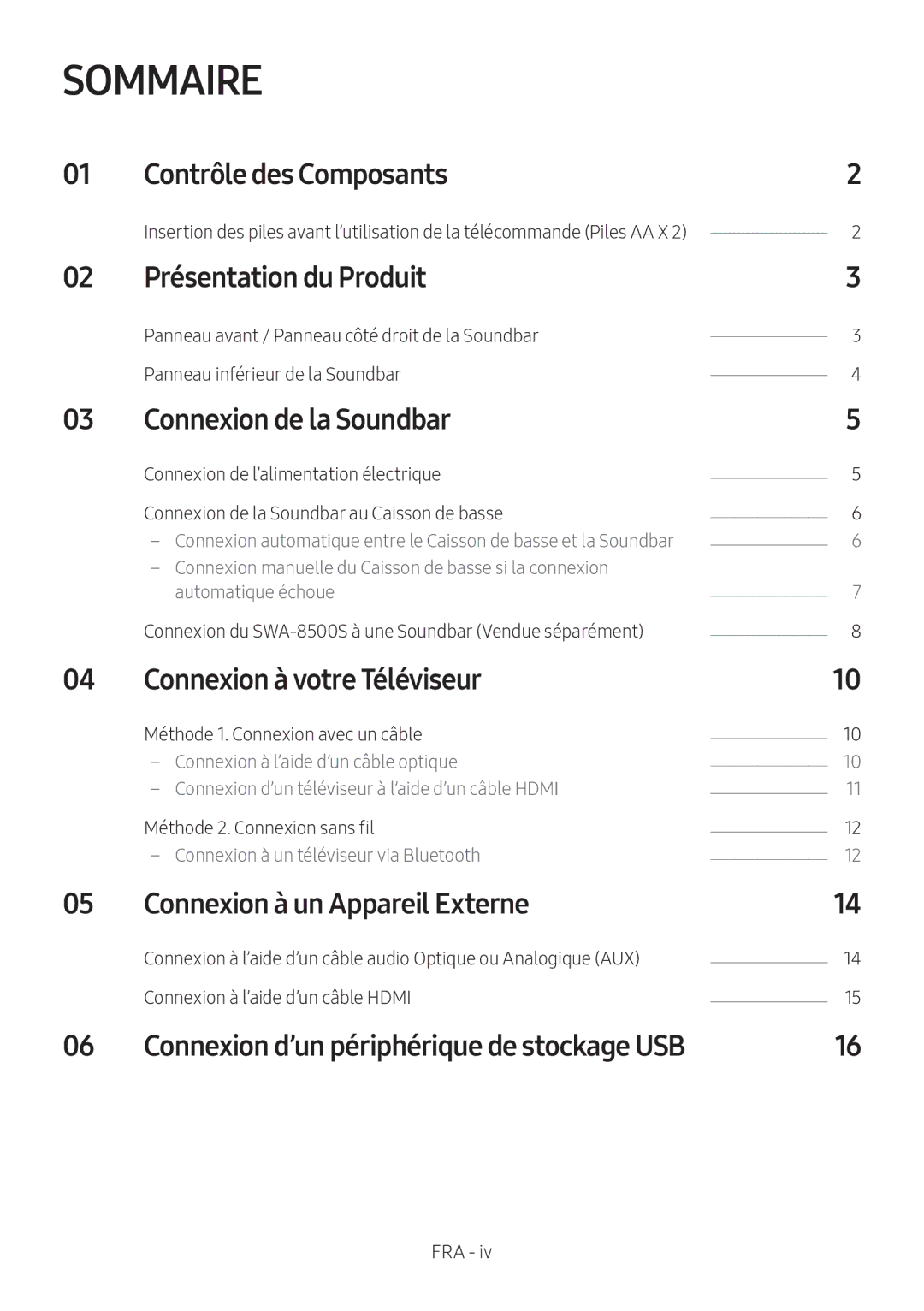 Samsung HW-N550/EN, HW-N550/XN manual Sommaire 