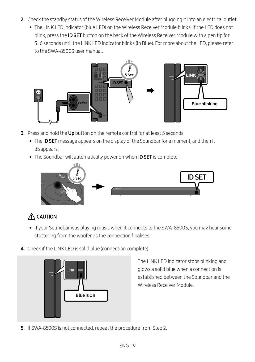 Samsung HW-N550/EN, HW-N550/XN manual Blue blinking 