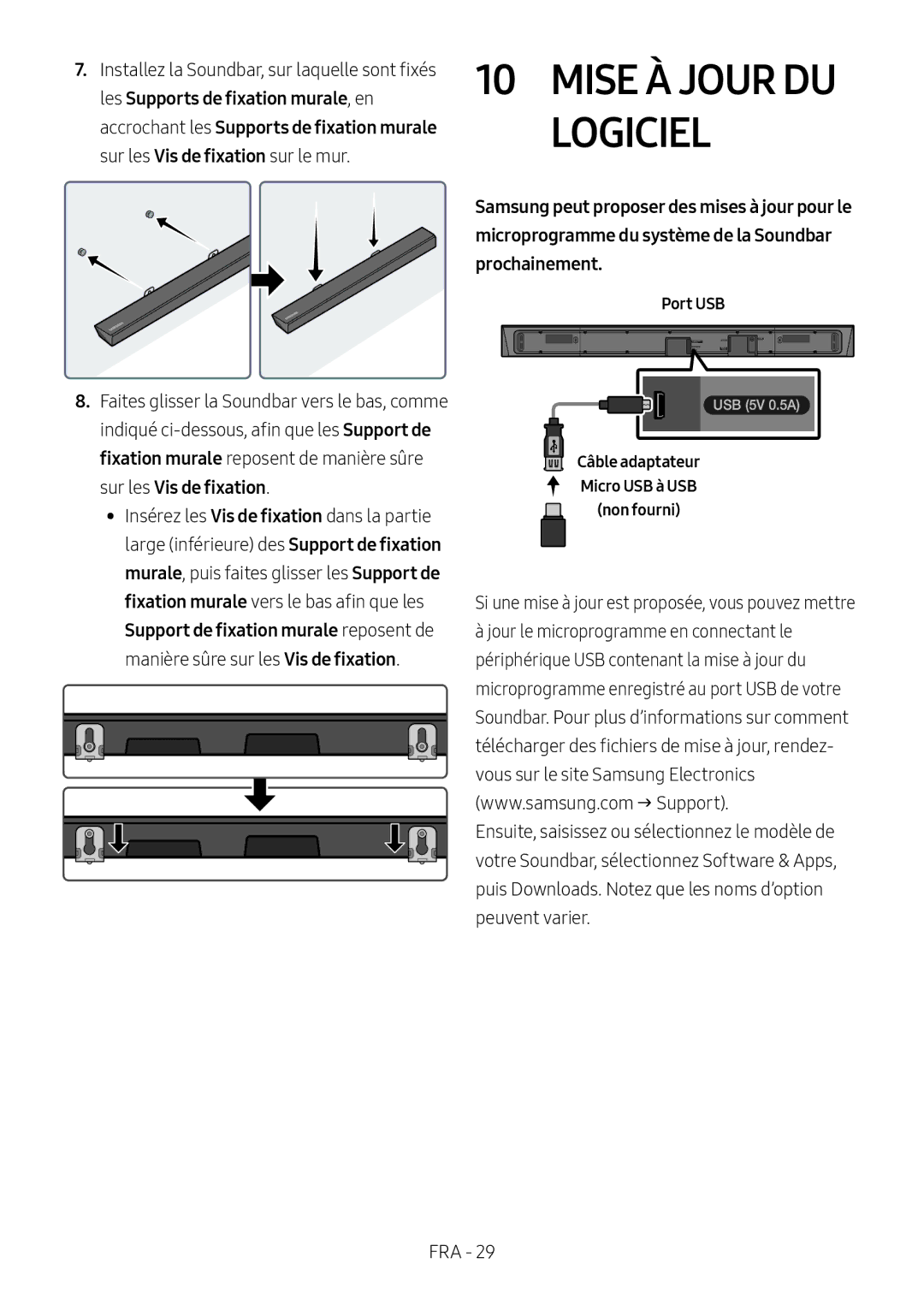 Samsung HW-N550/XN, HW-N550/EN manual Mise À Jour DU Logiciel, Si une mise à jour est proposée, vous pouvez mettre 