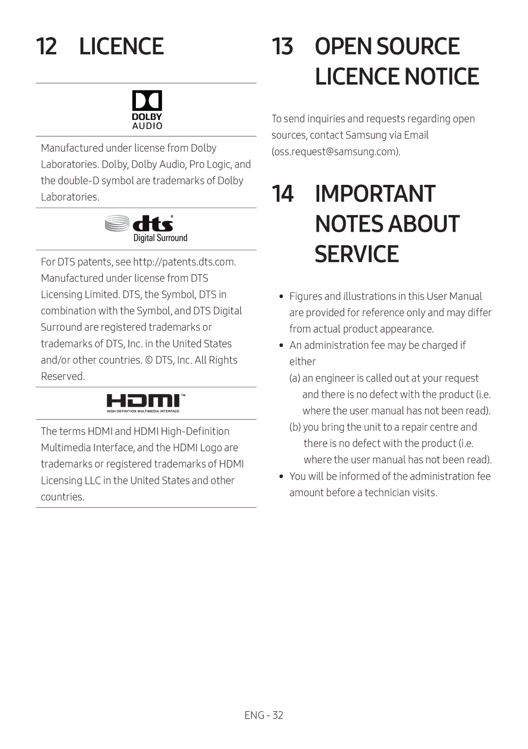 Samsung HW-N550/XN, HW-N550/EN manual Open Source Licence Notice 