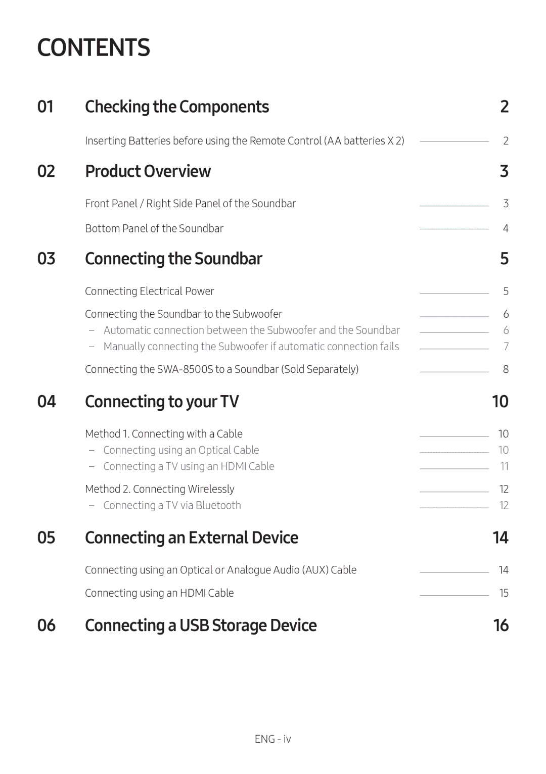 Samsung HW-N550/XN, HW-N550/EN manual Contents 